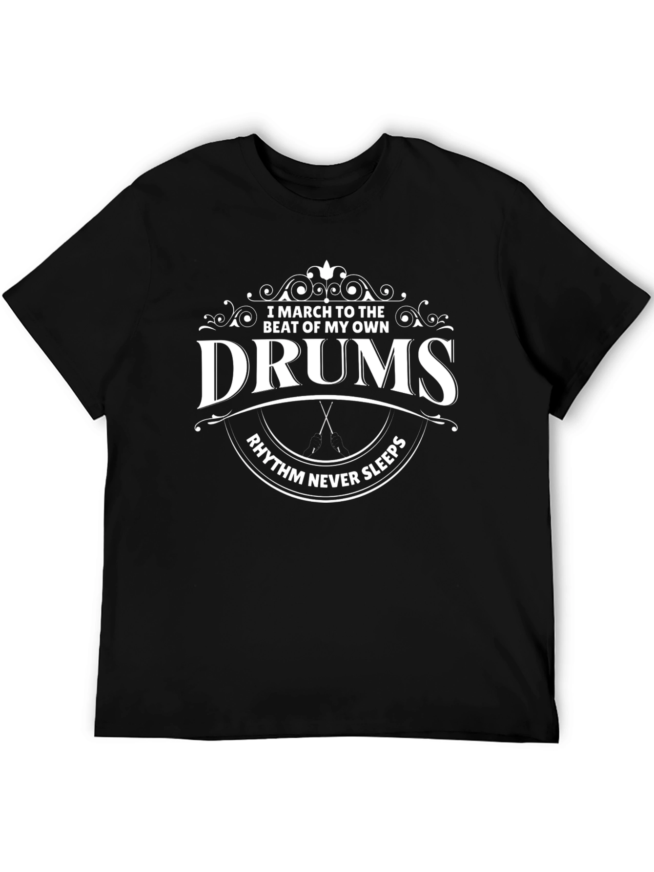 Rhythm Never Sleeps Black Graphic Tee