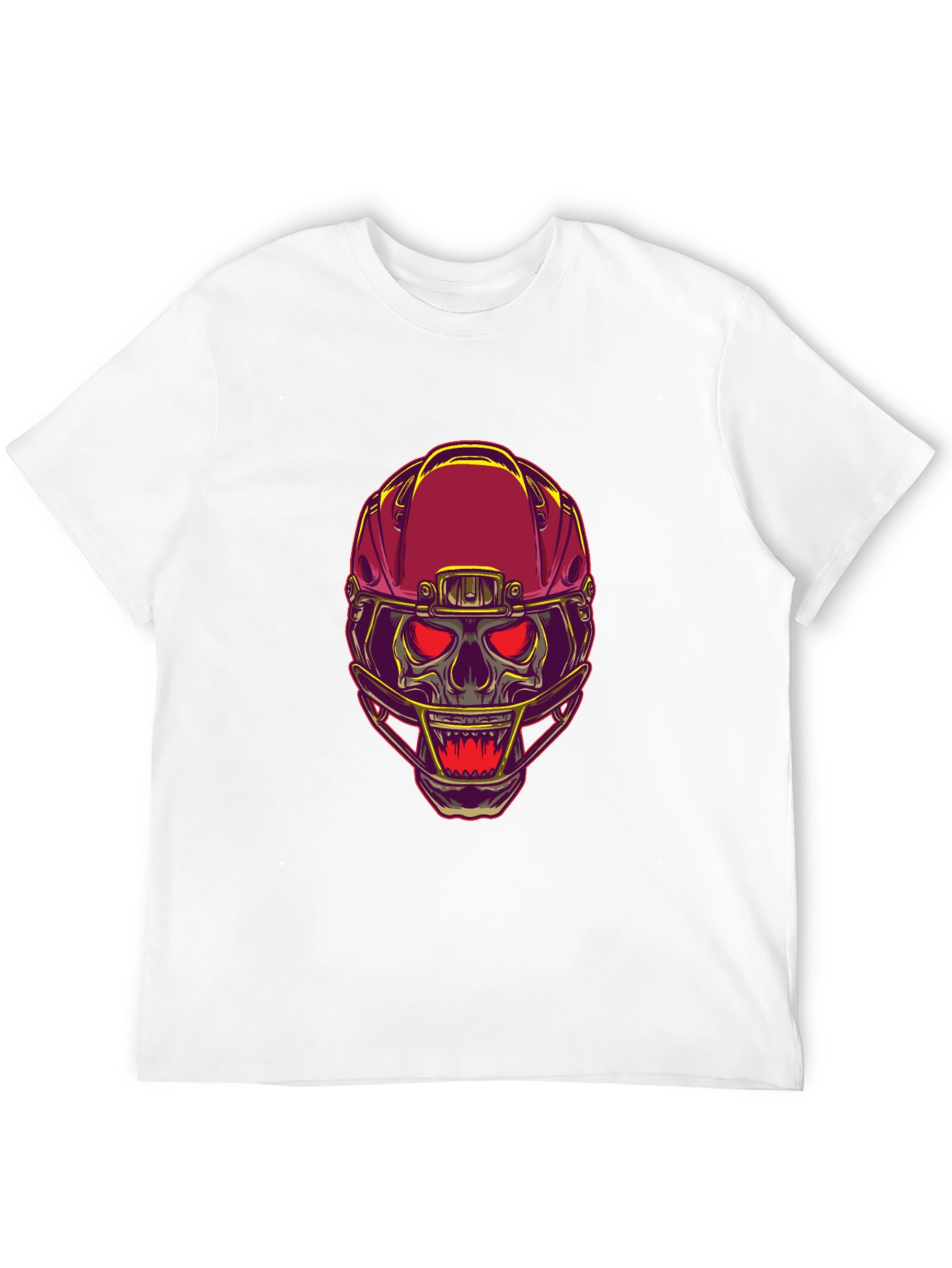 Skull Football Helmet Graphic T-Shirt - Bold Design