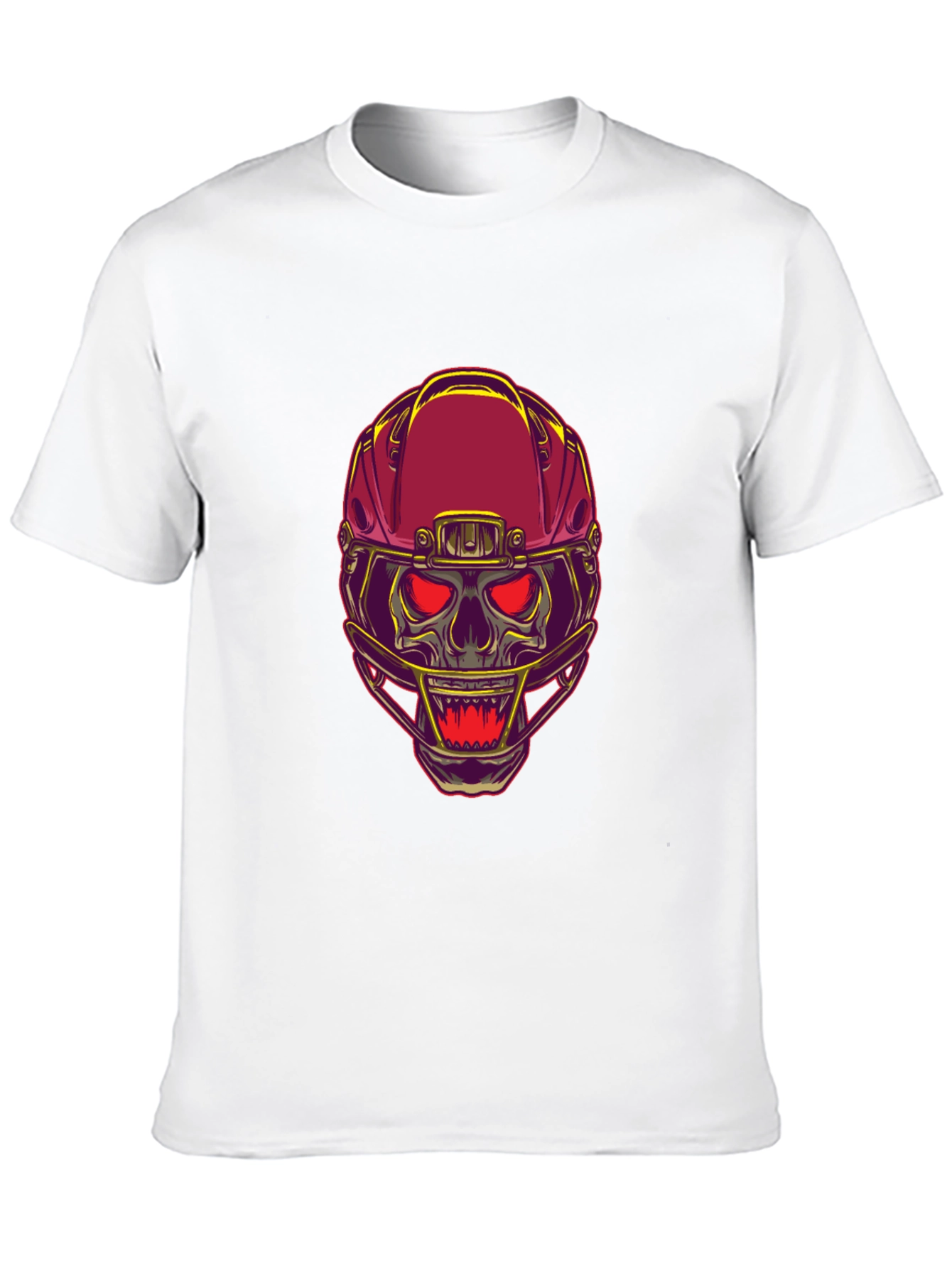 Skull Football Helmet Graphic T-Shirt - Bold Design
