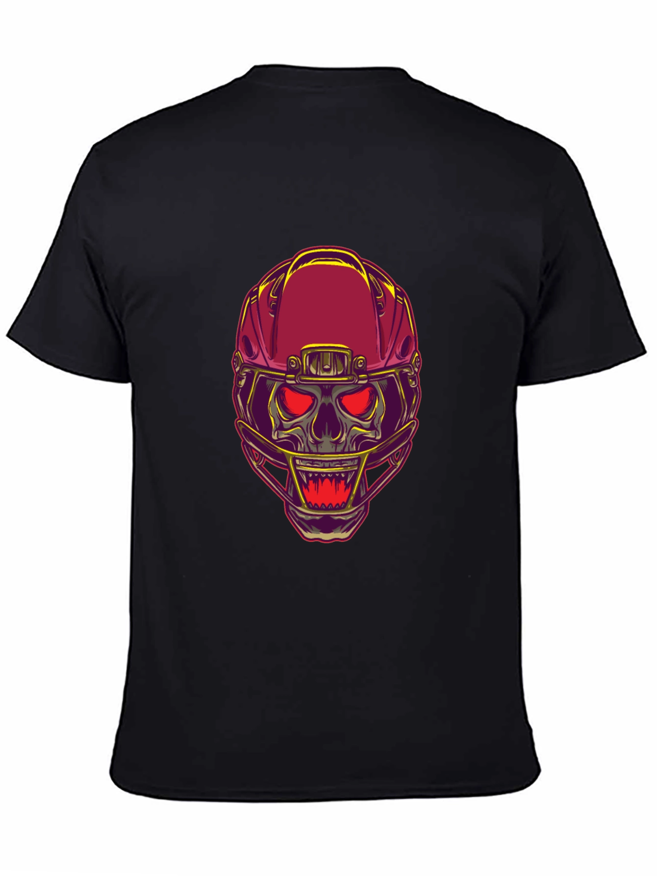 Skull Football Helmet Graphic T-Shirt - Bold Design