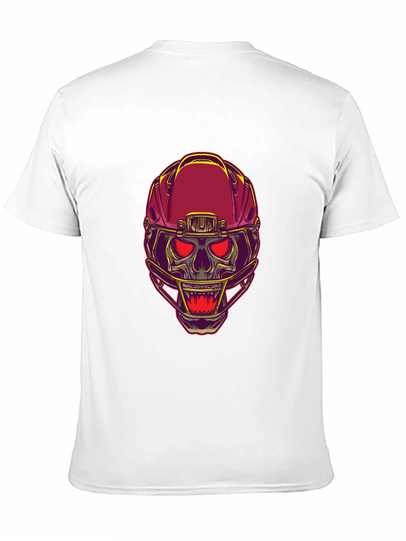 Skull Football Helmet Graphic T-Shirt - Bold Design