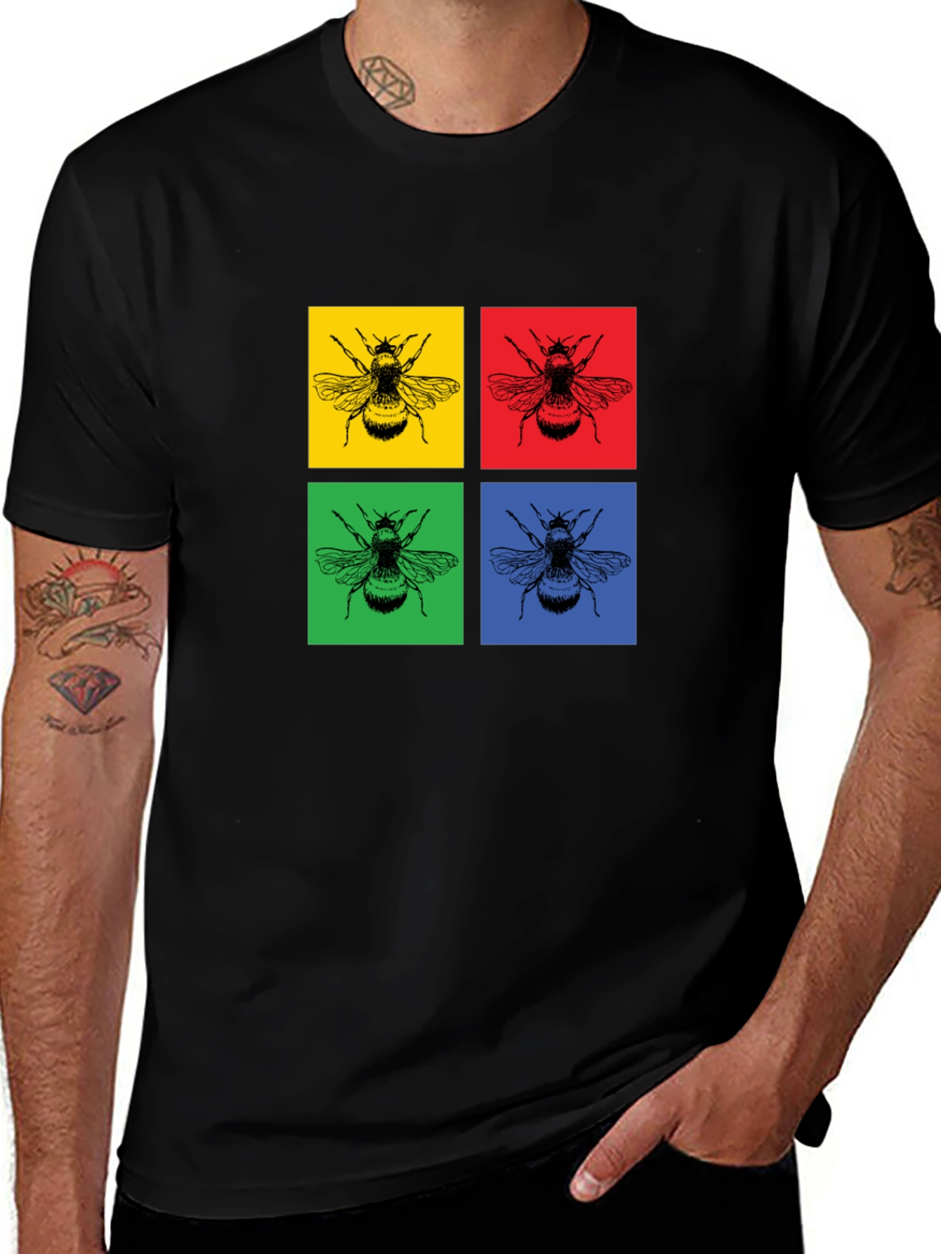 Pop Art Bee Graphic Tee - Bold & Stylish