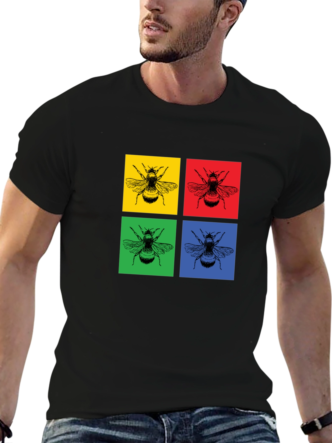 Pop Art Bee Graphic Tee - Bold & Stylish