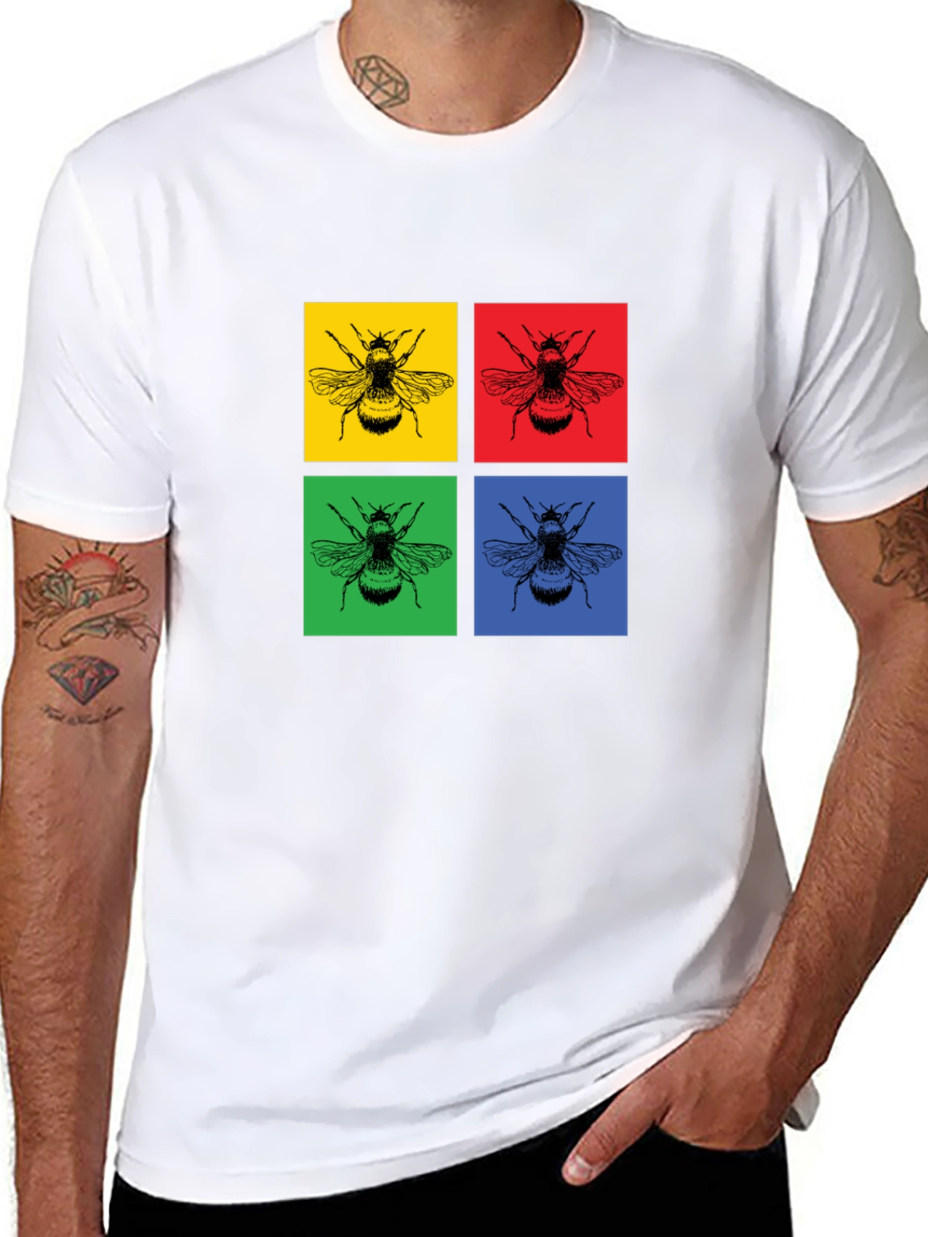 Pop Art Bee Graphic Tee - Bold & Stylish