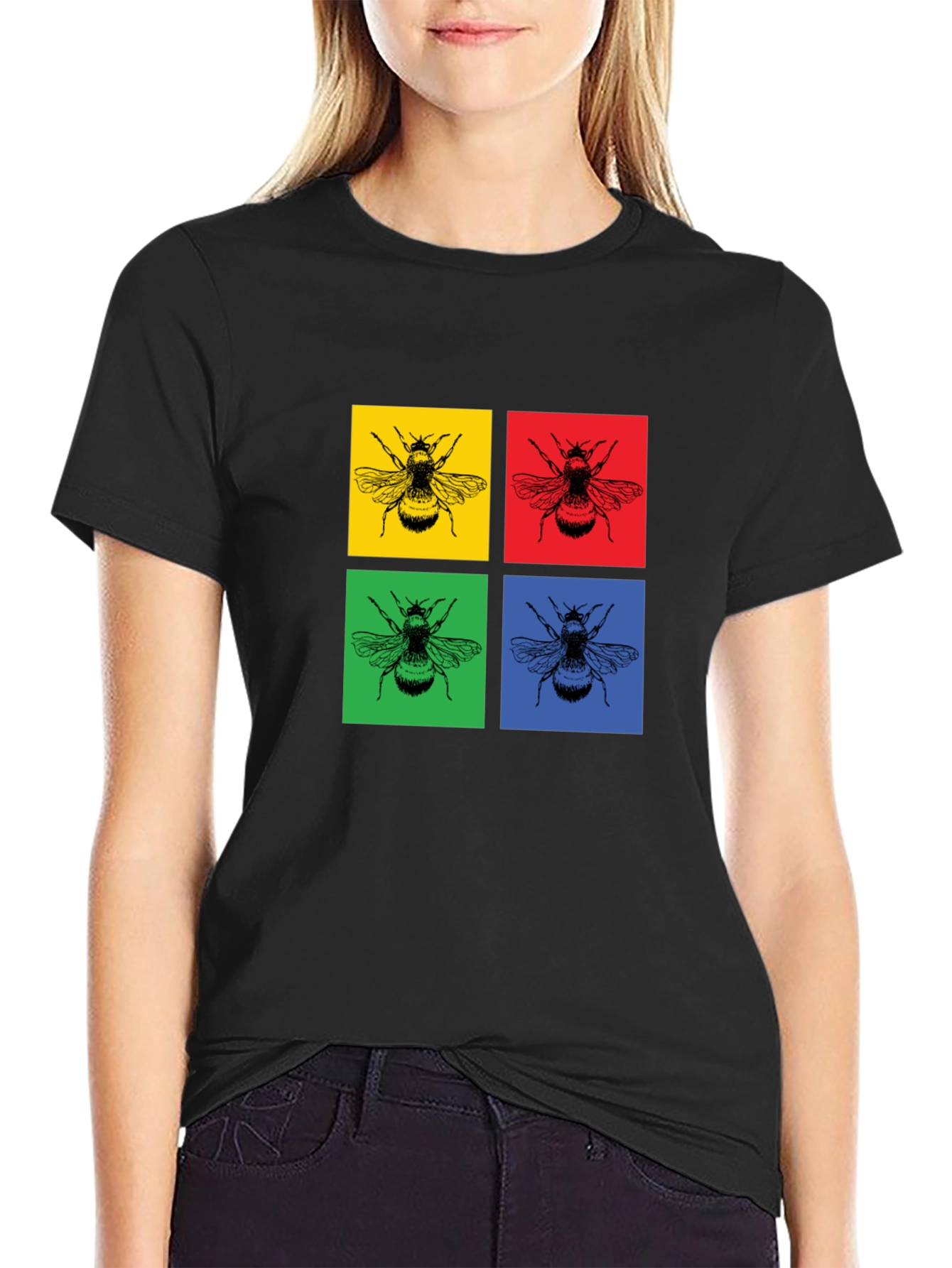 Pop Art Bee Graphic Tee - Bold & Stylish