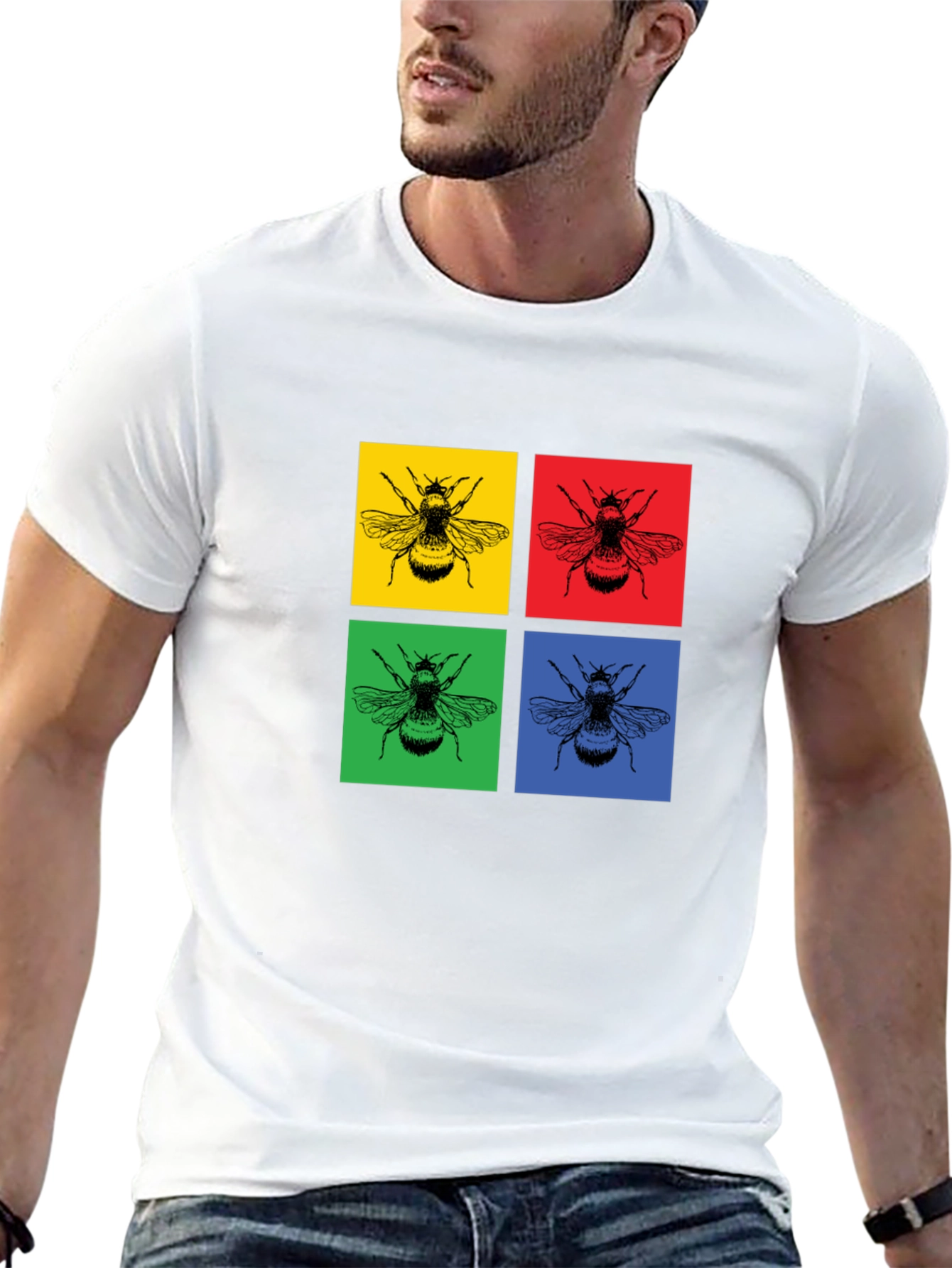 Pop Art Bee Graphic Tee - Bold & Stylish