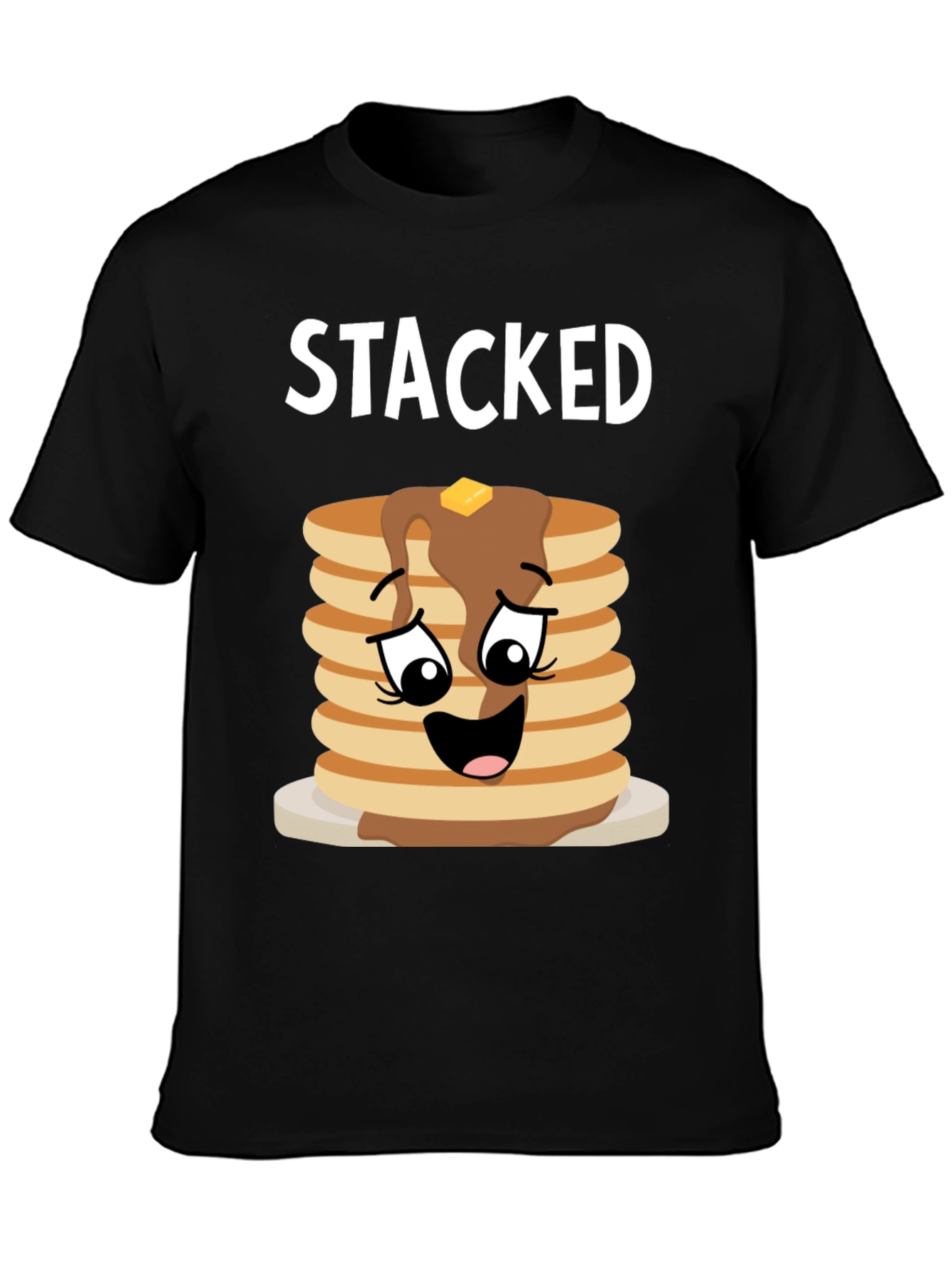 Stacked Pancakes Graphic Tee - Foodie T-Shirt