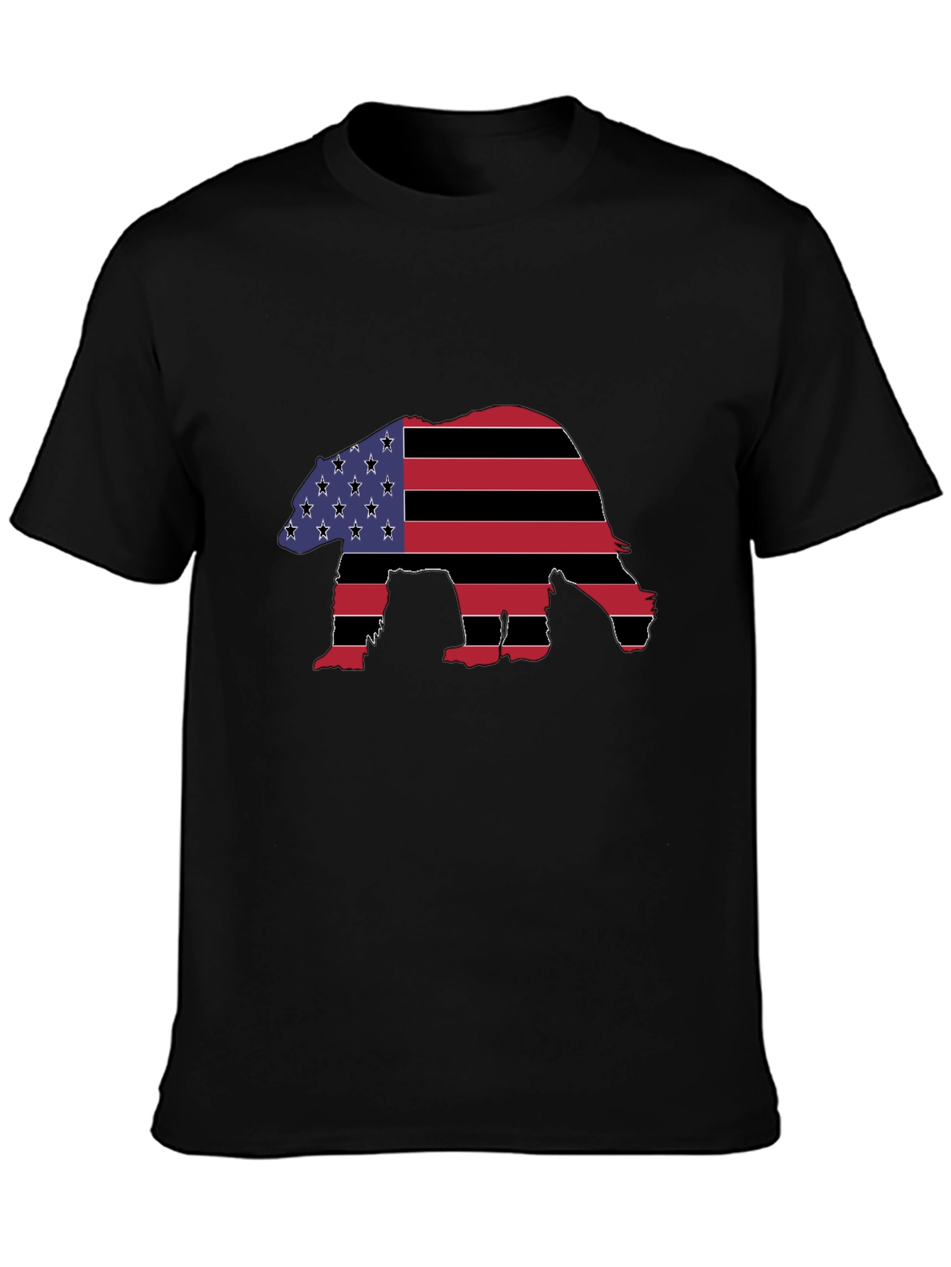 American Flag Bear Graphic T-Shirt