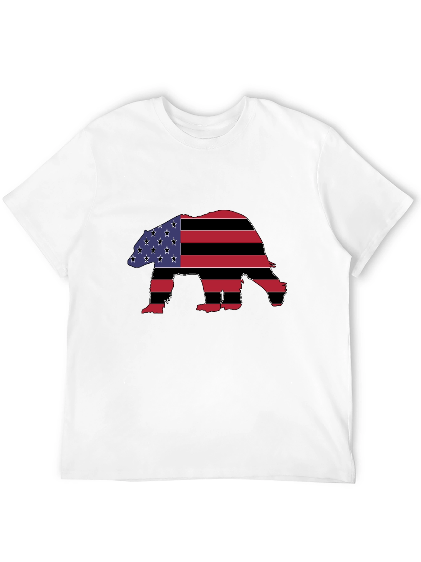 American Flag Bear Graphic T-Shirt