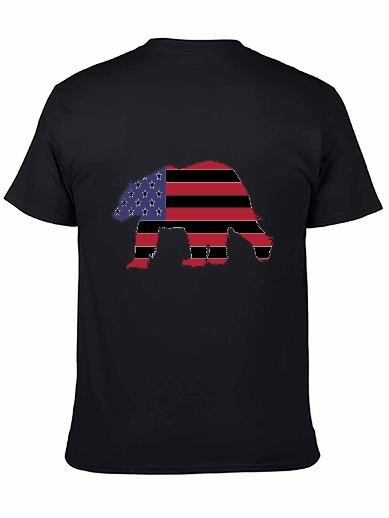 American Flag Bear Graphic T-Shirt