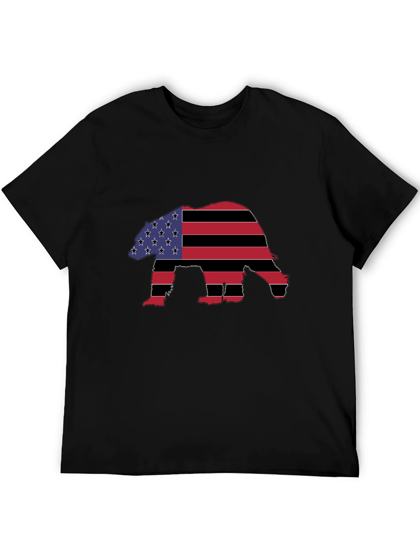 American Flag Bear Graphic T-Shirt