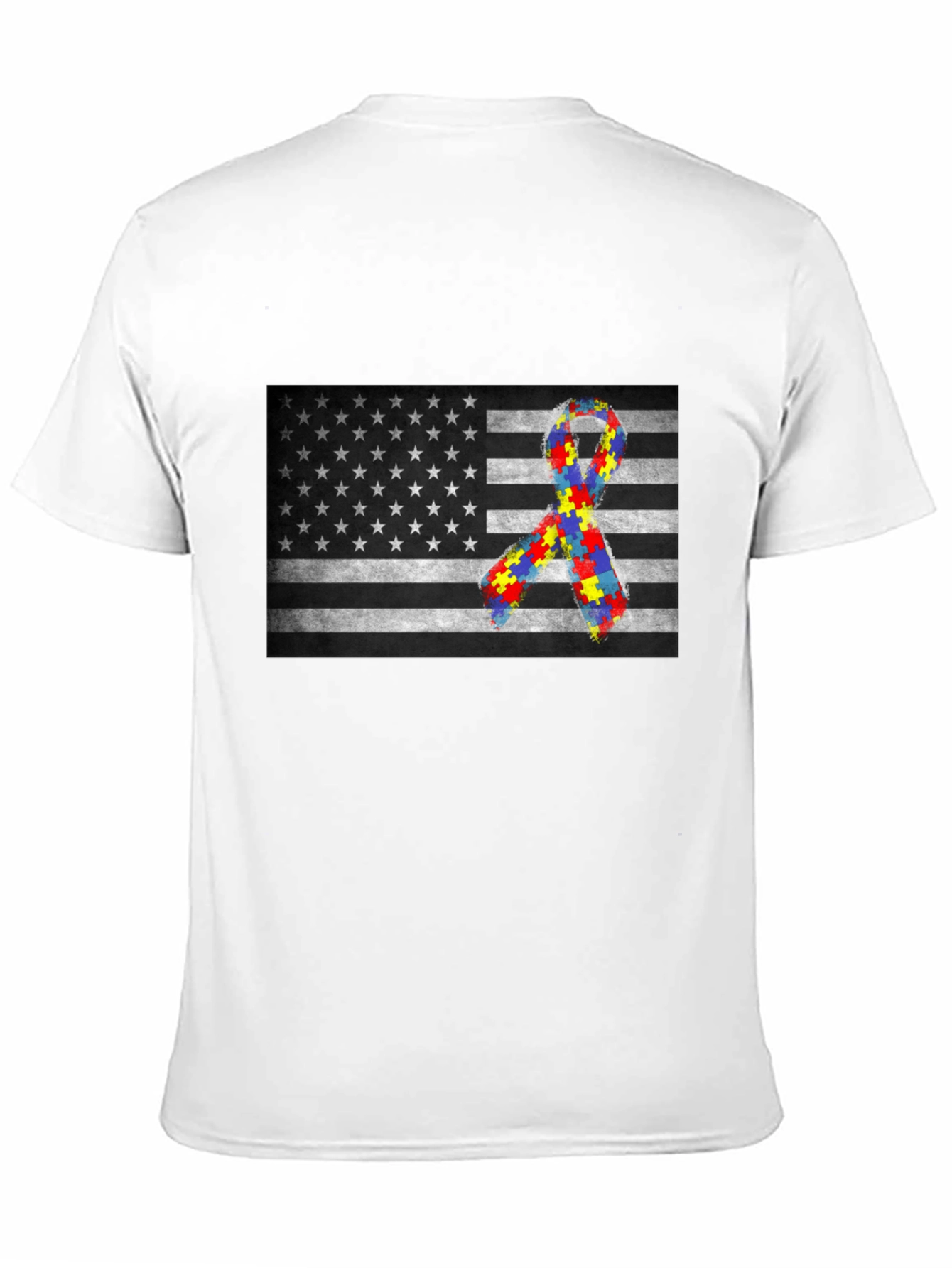 Autism Awareness USA Flag T-Shirt