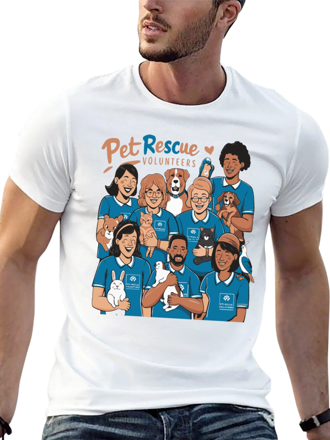 Pet Rescue Volunteers Graphic T-Shirt