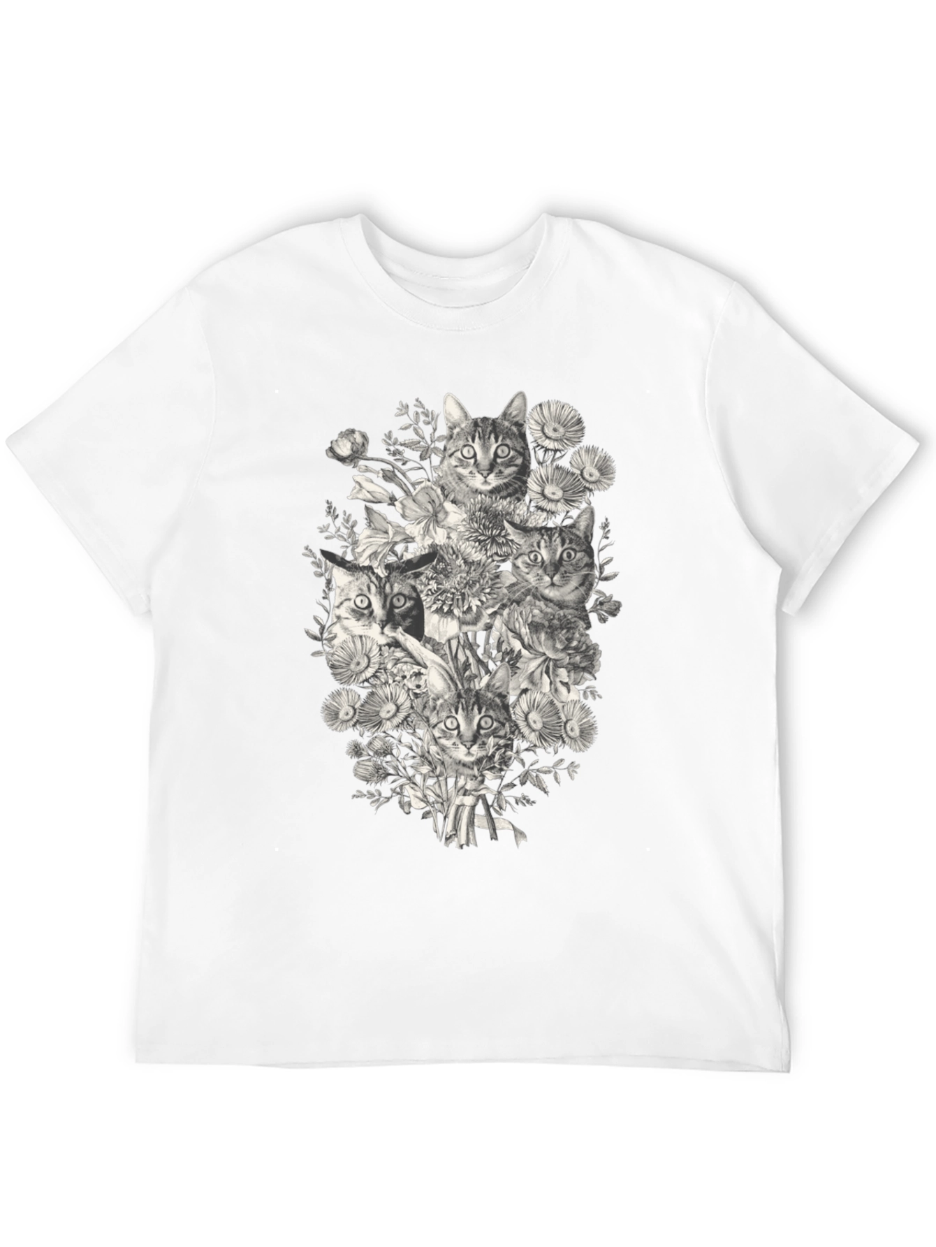 Cats & Flowers Graphic T-Shirt