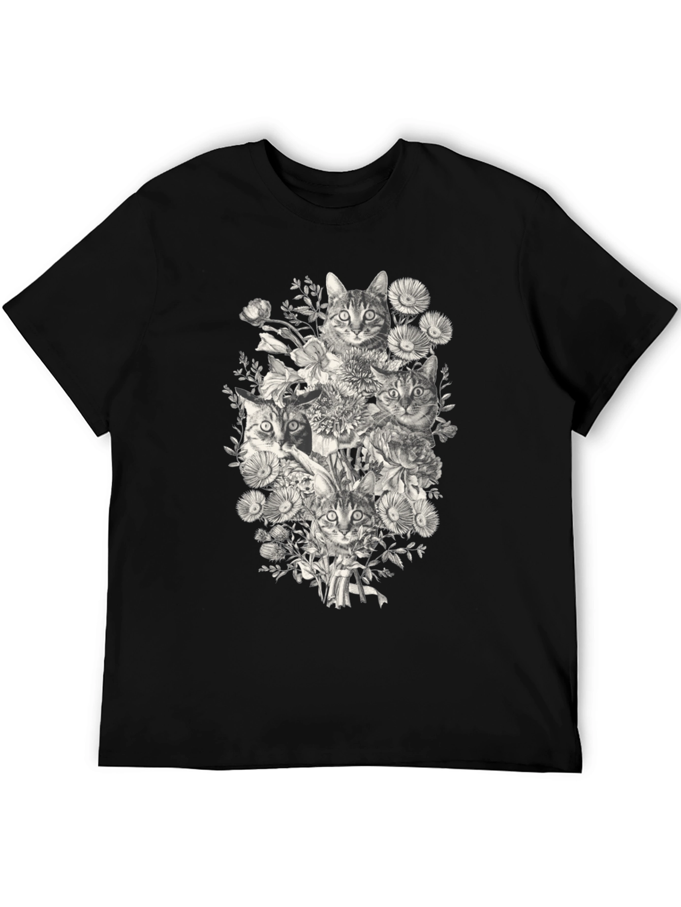 Cats & Flowers Graphic T-Shirt