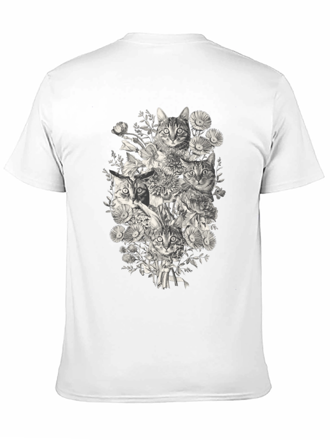 Cats & Flowers Graphic T-Shirt