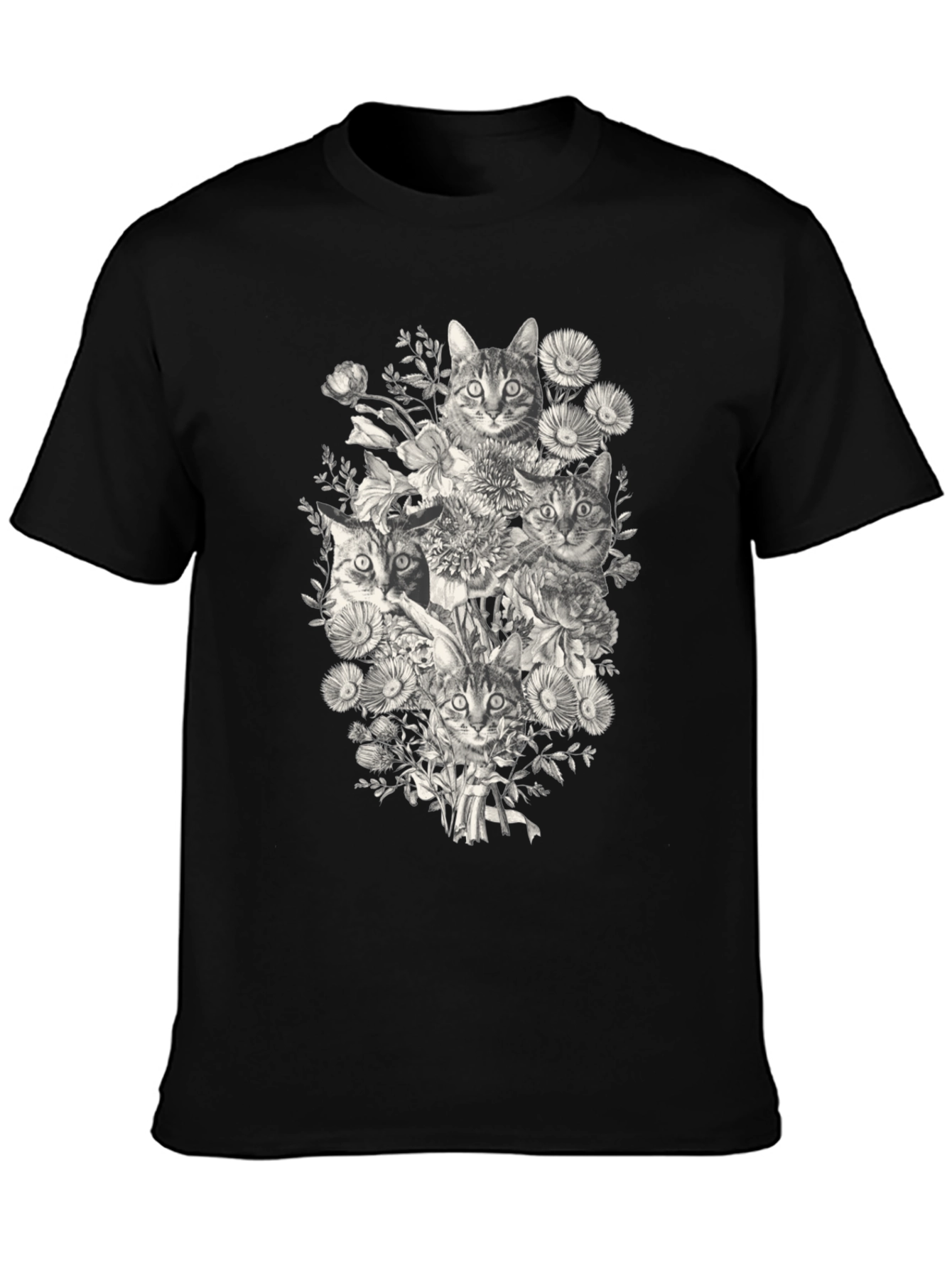 Cats & Flowers Graphic T-Shirt