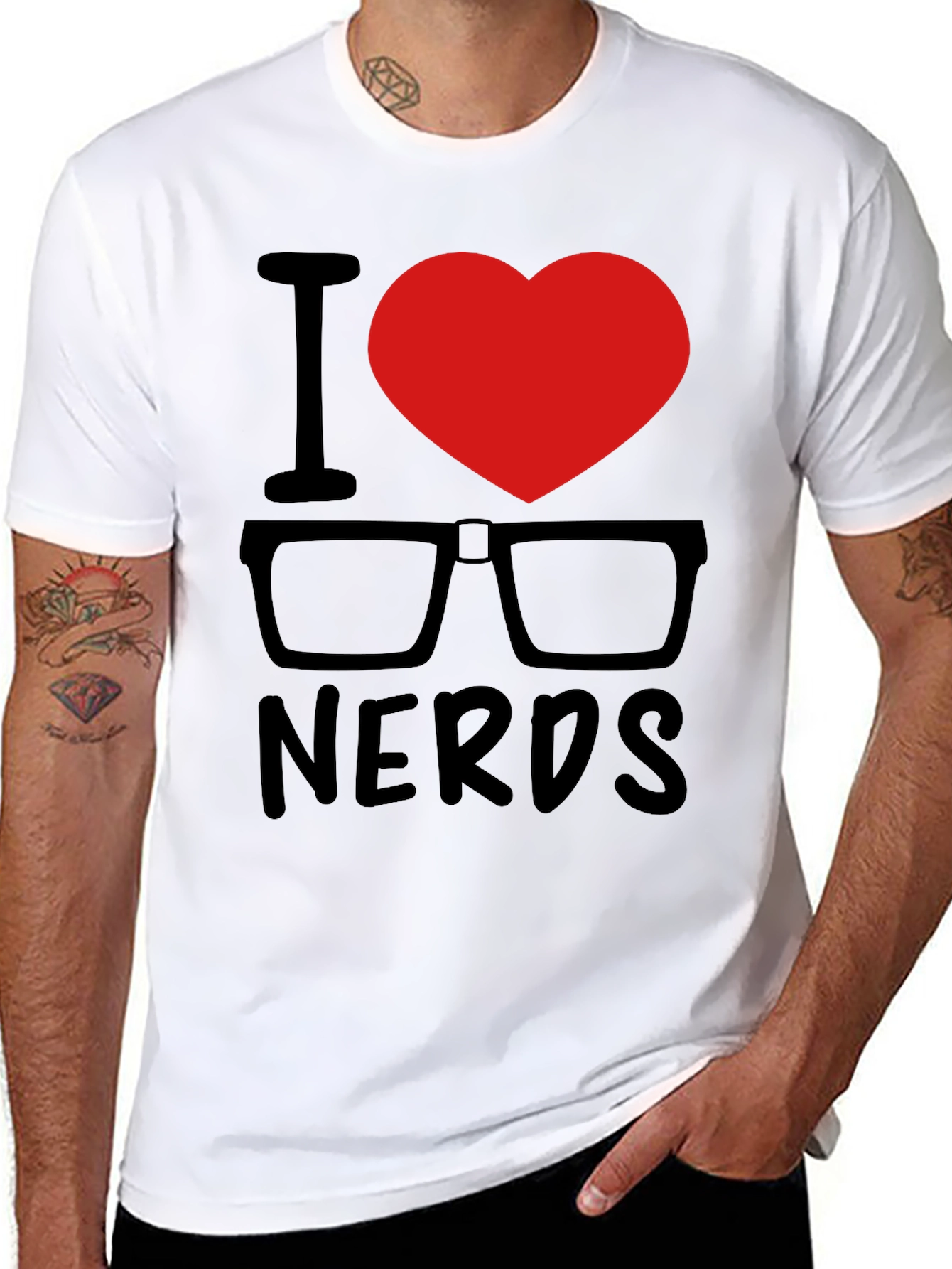 I Heart Nerds Black Graphic Tee