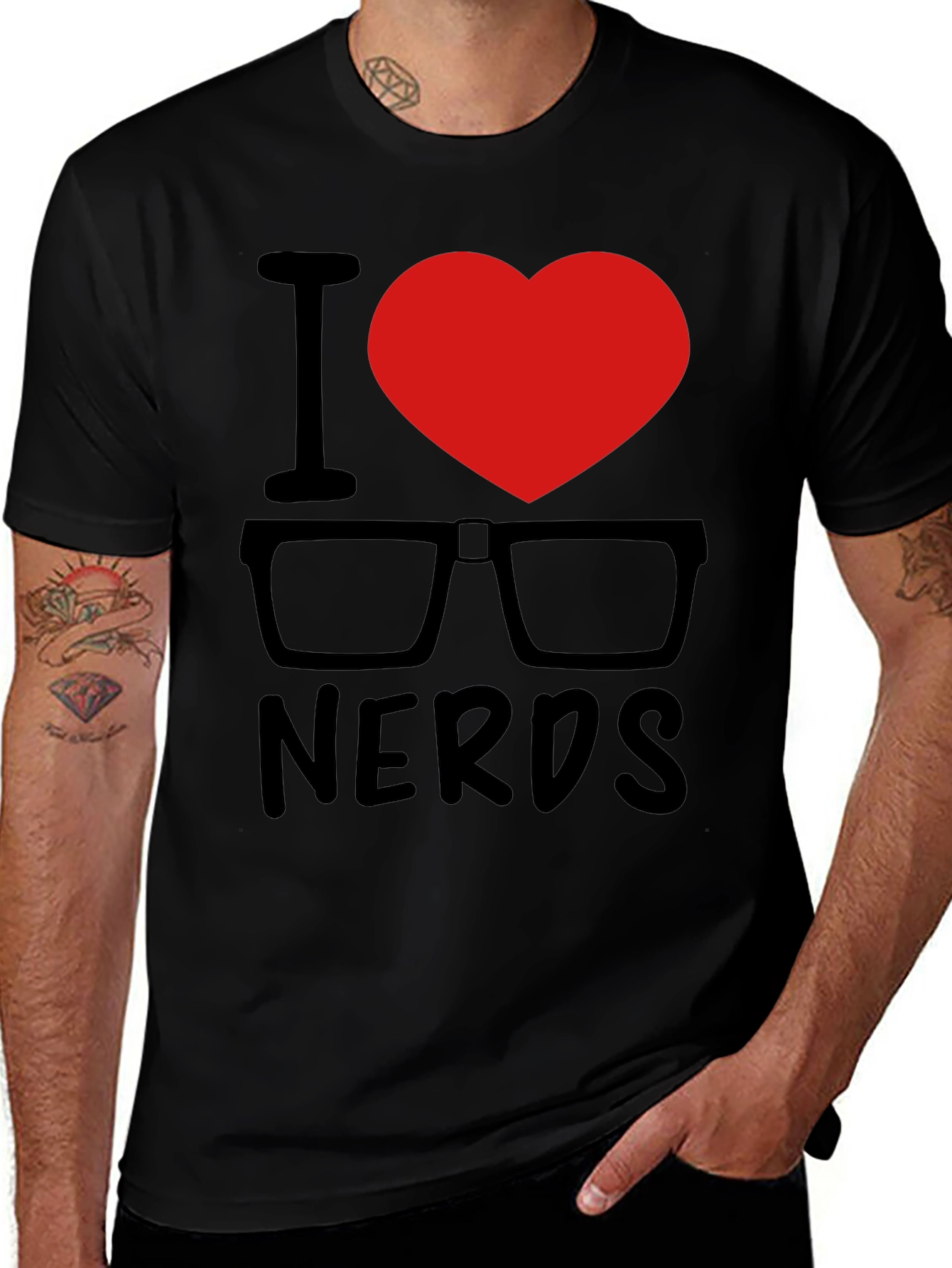 I Heart Nerds Black Graphic Tee