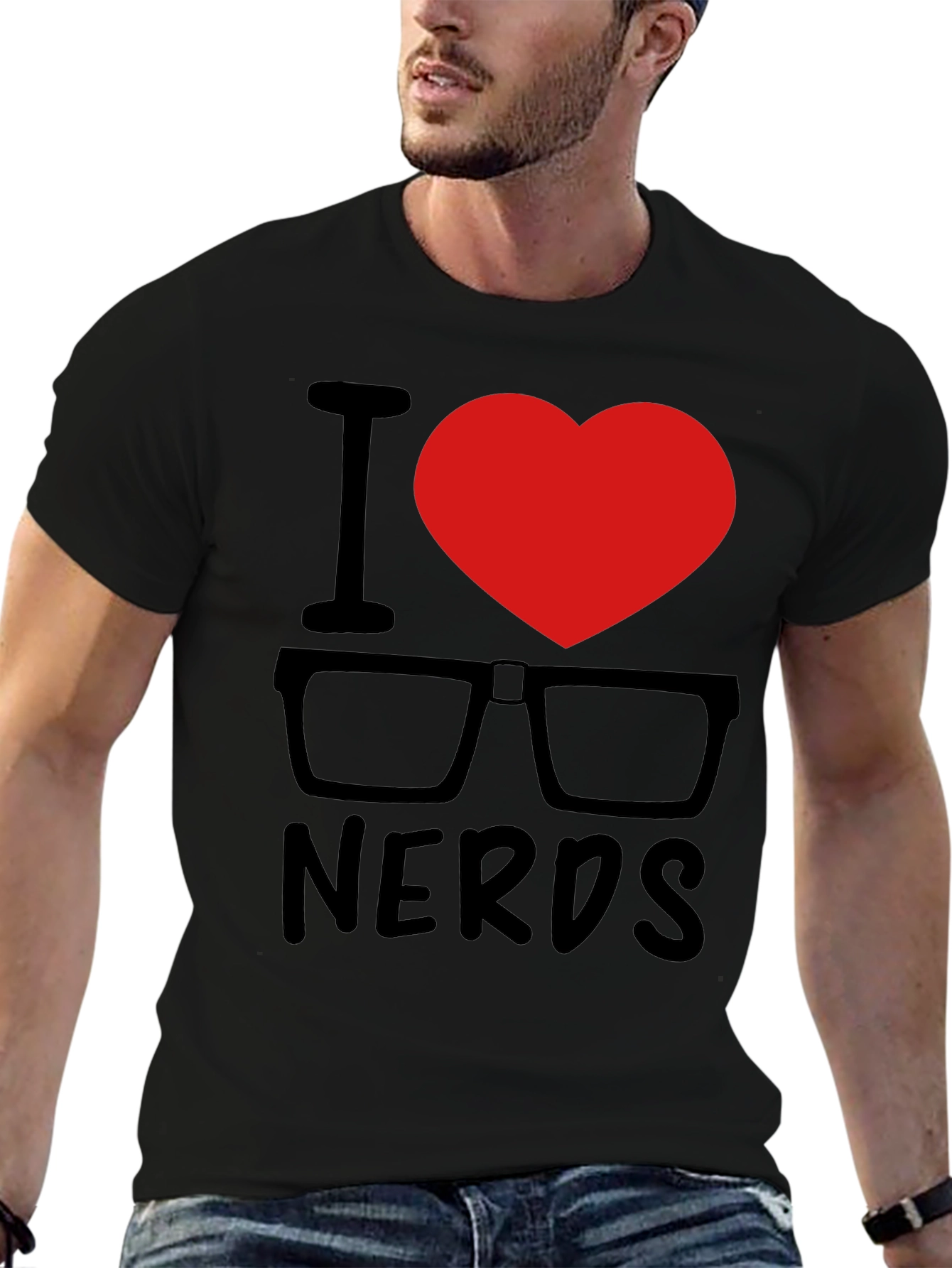 I Heart Nerds Black Graphic Tee