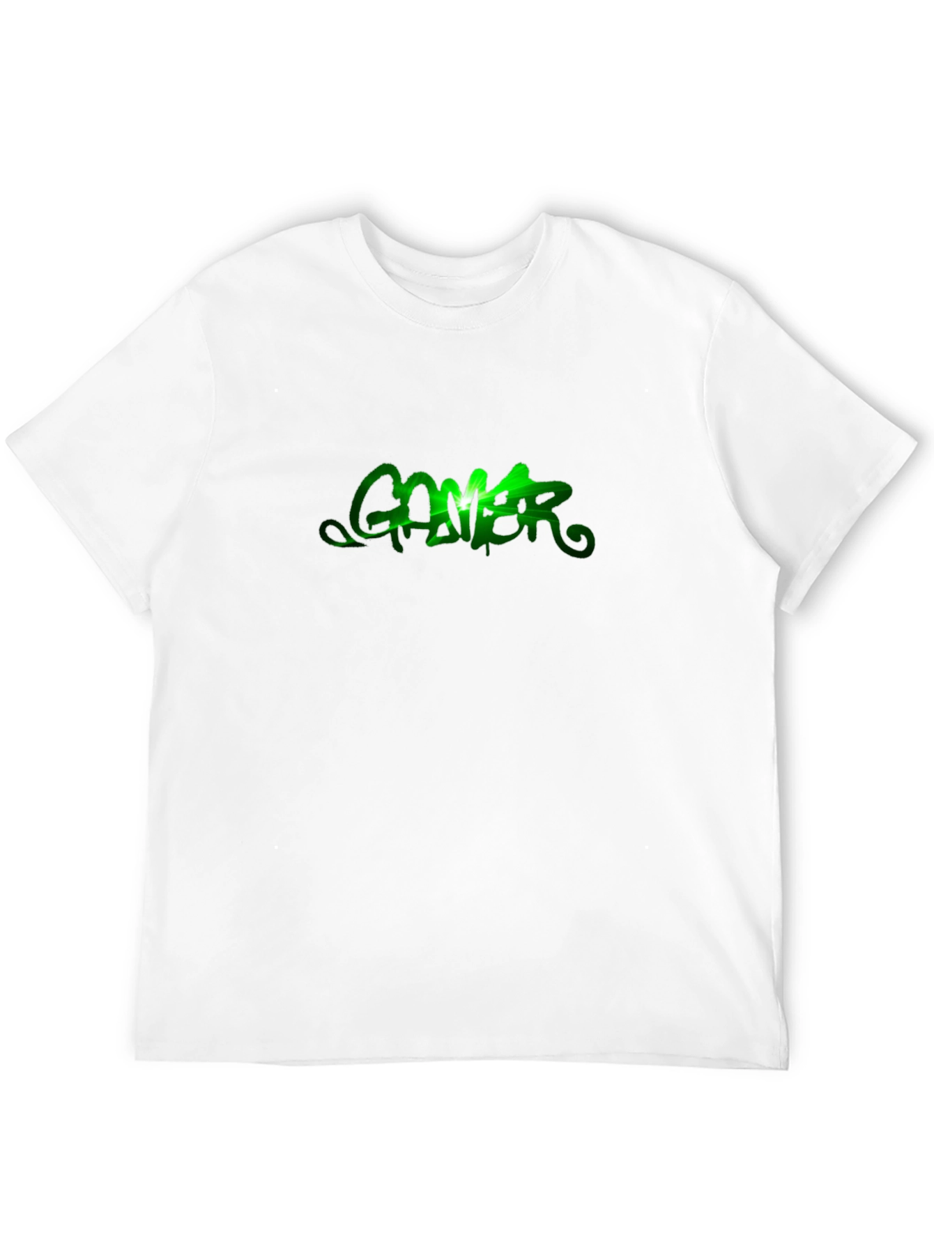 Green Gamer Graphic Black T-Shirt