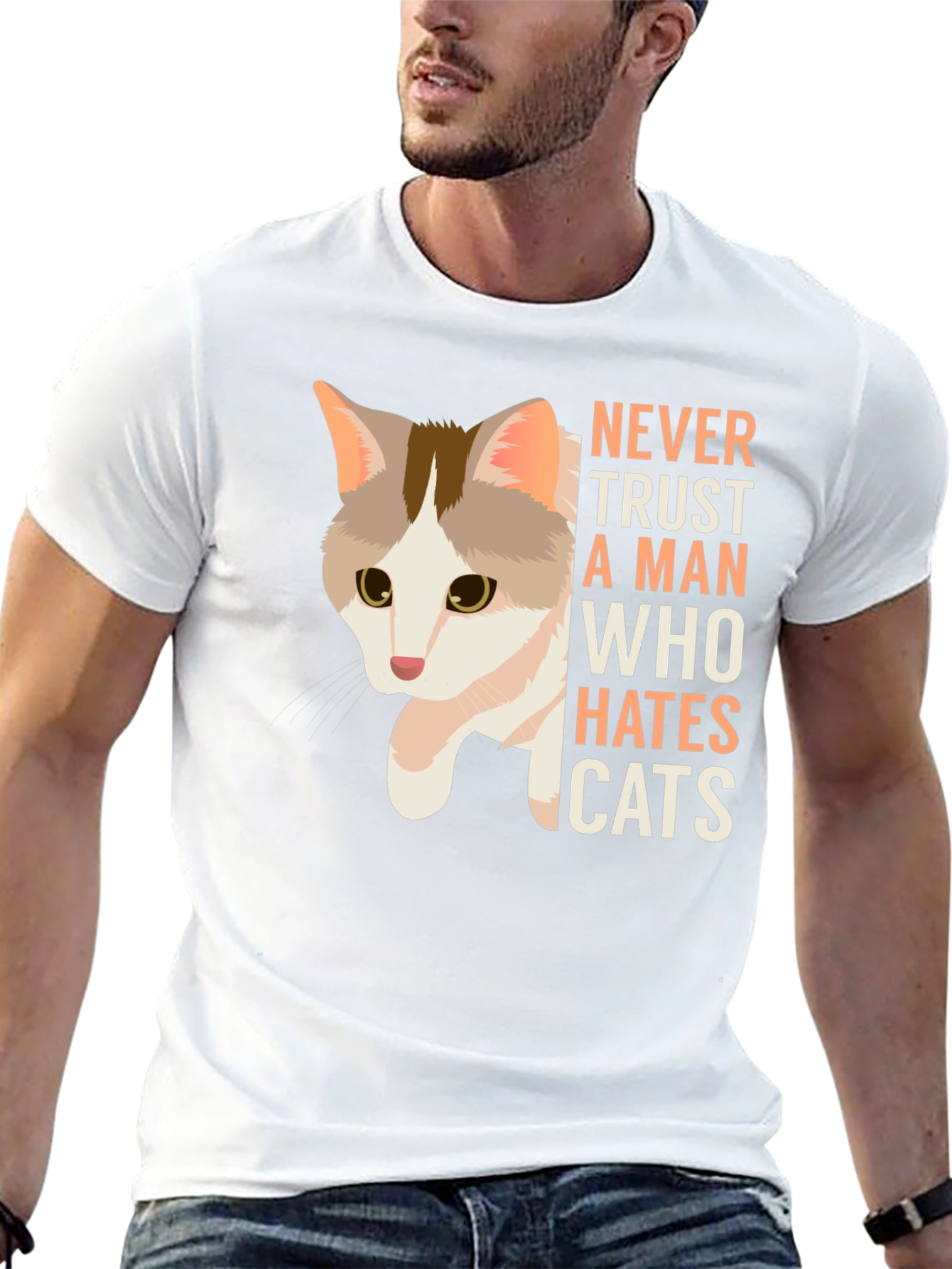 Never Trust Cat Haters Graphic T-Shirt