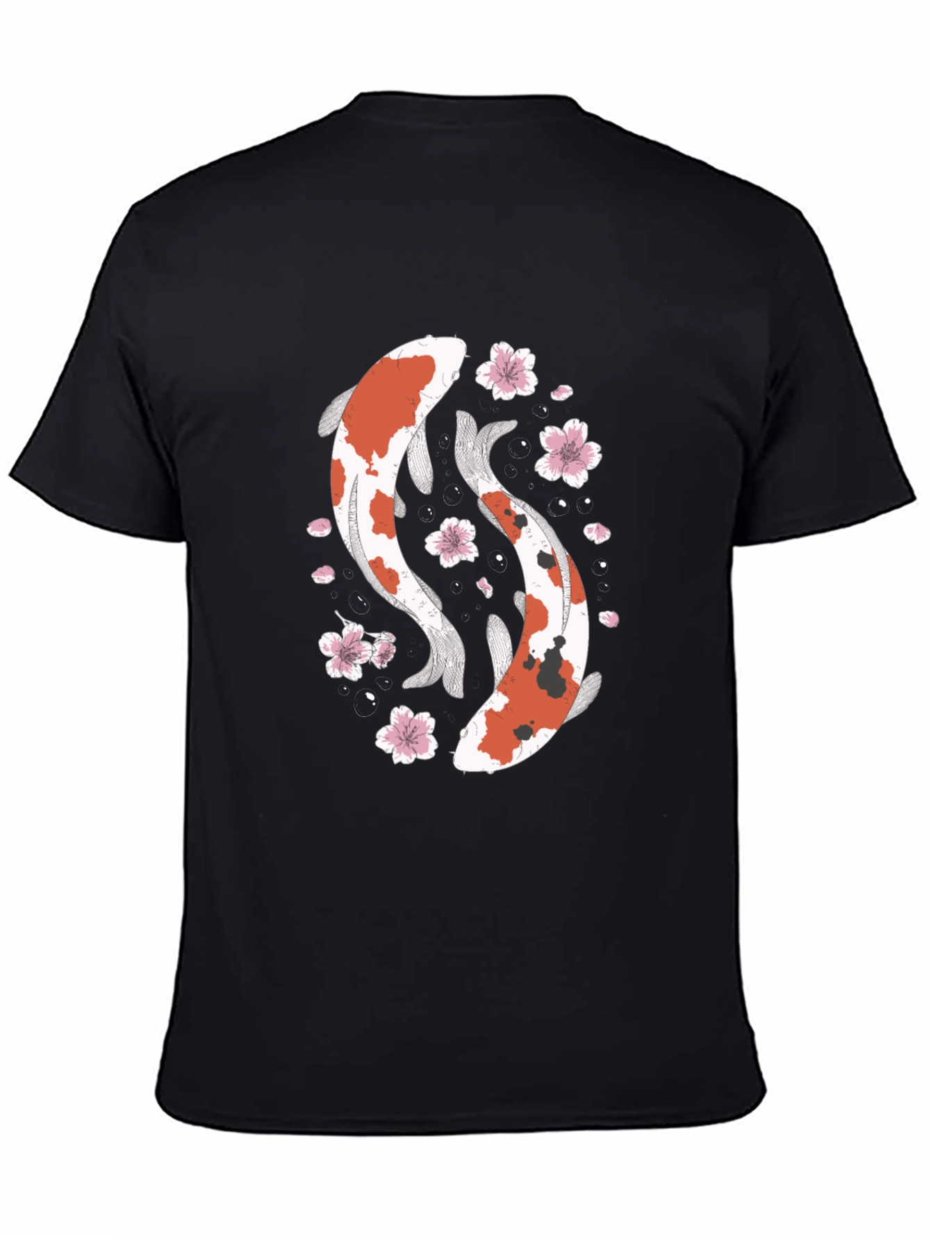 Koi Fish Graphic T-Shirt - Black Cotton Tee