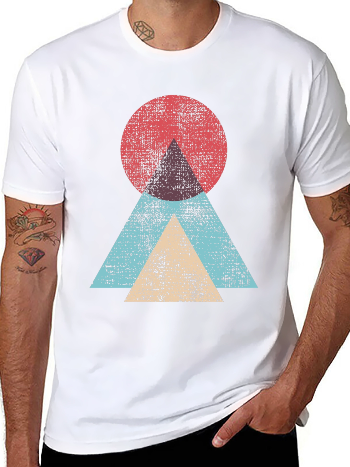Geometric Graphic Tee - Modern Abstract Design