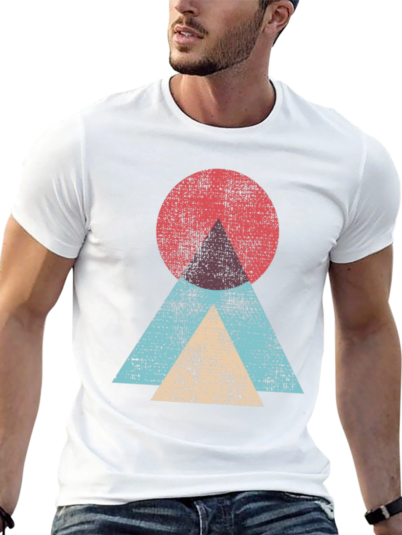 Geometric Graphic Tee - Modern Abstract Design