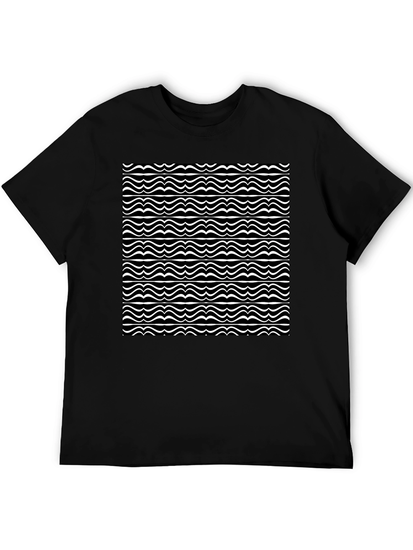 Wave Pattern Black T-Shirt