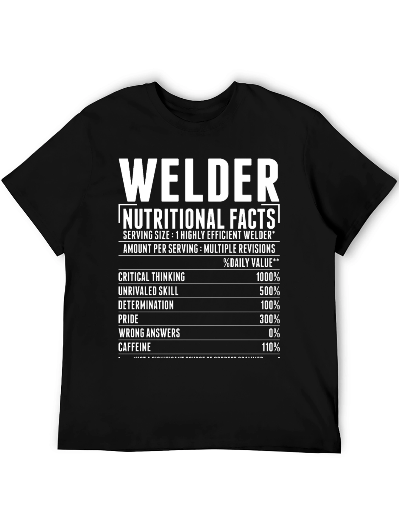 Welder Nutritional Facts Graphic Tee