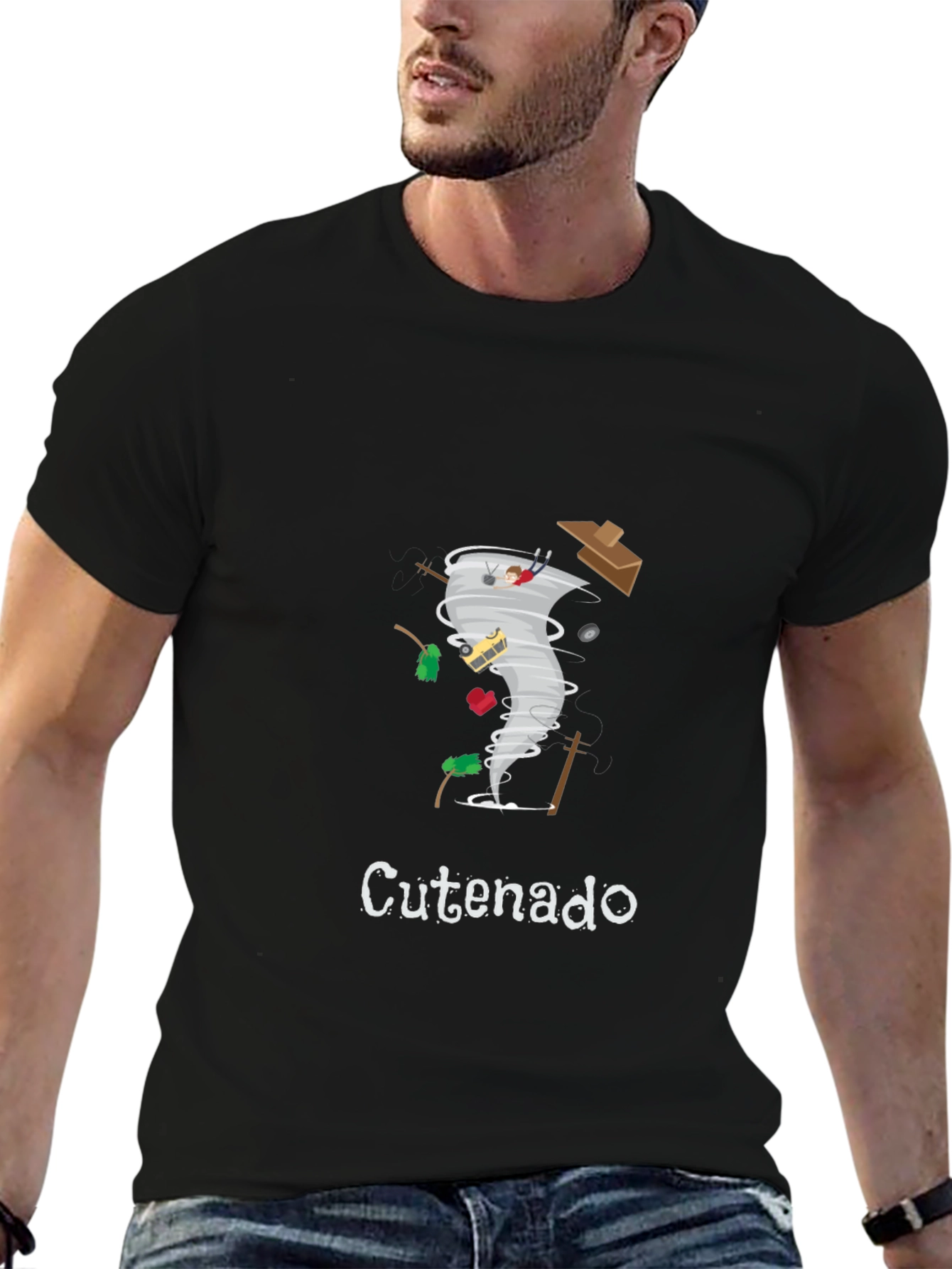 Cute Tornado T-Shirt - Black Graphic Tee