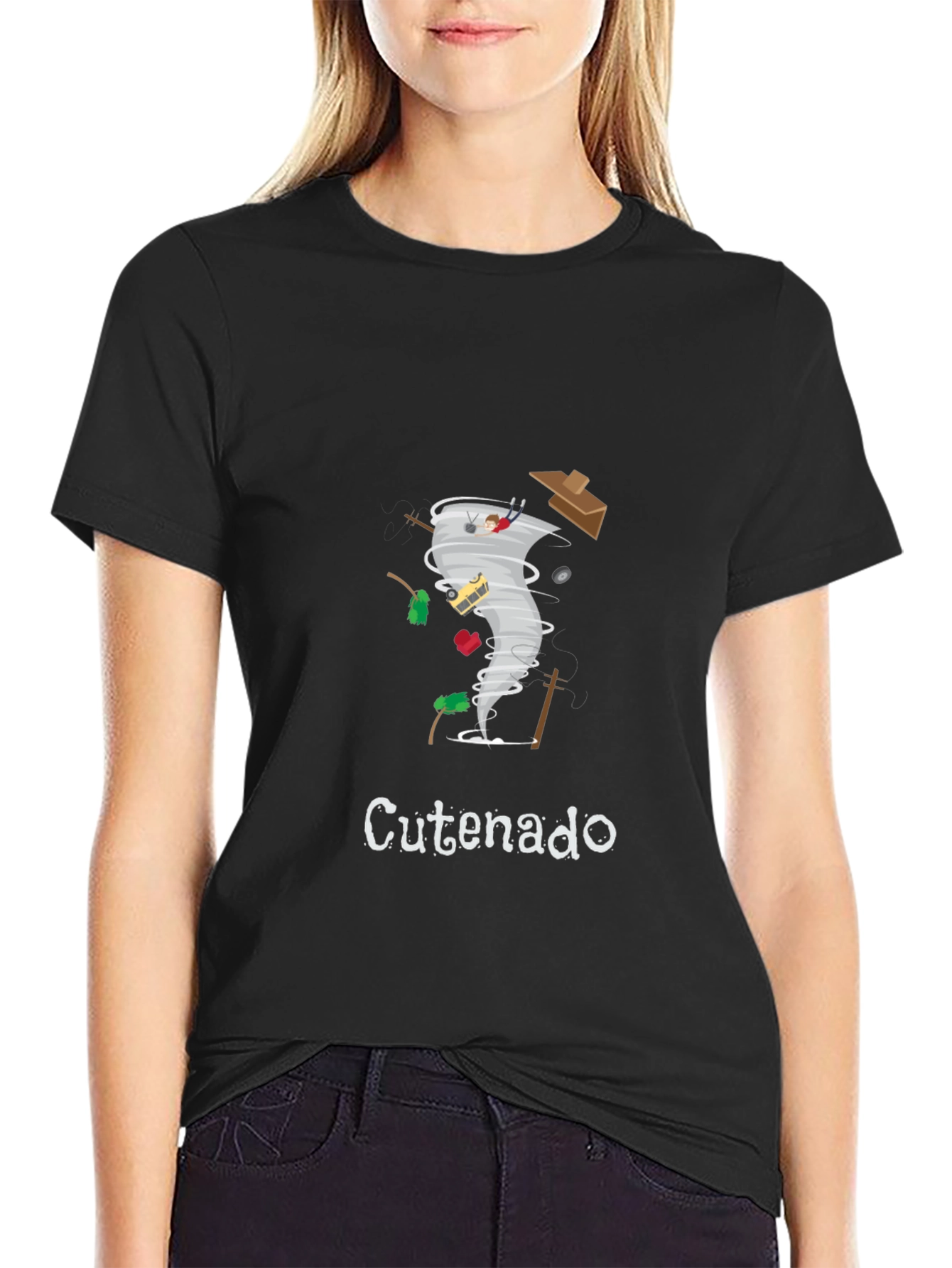 Cute Tornado T-Shirt - Black Graphic Tee