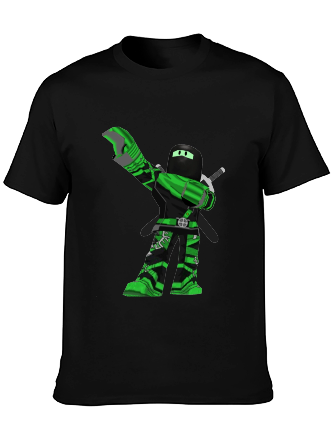 Gaming Avatar Graphic Tee - Black Cotton Blend