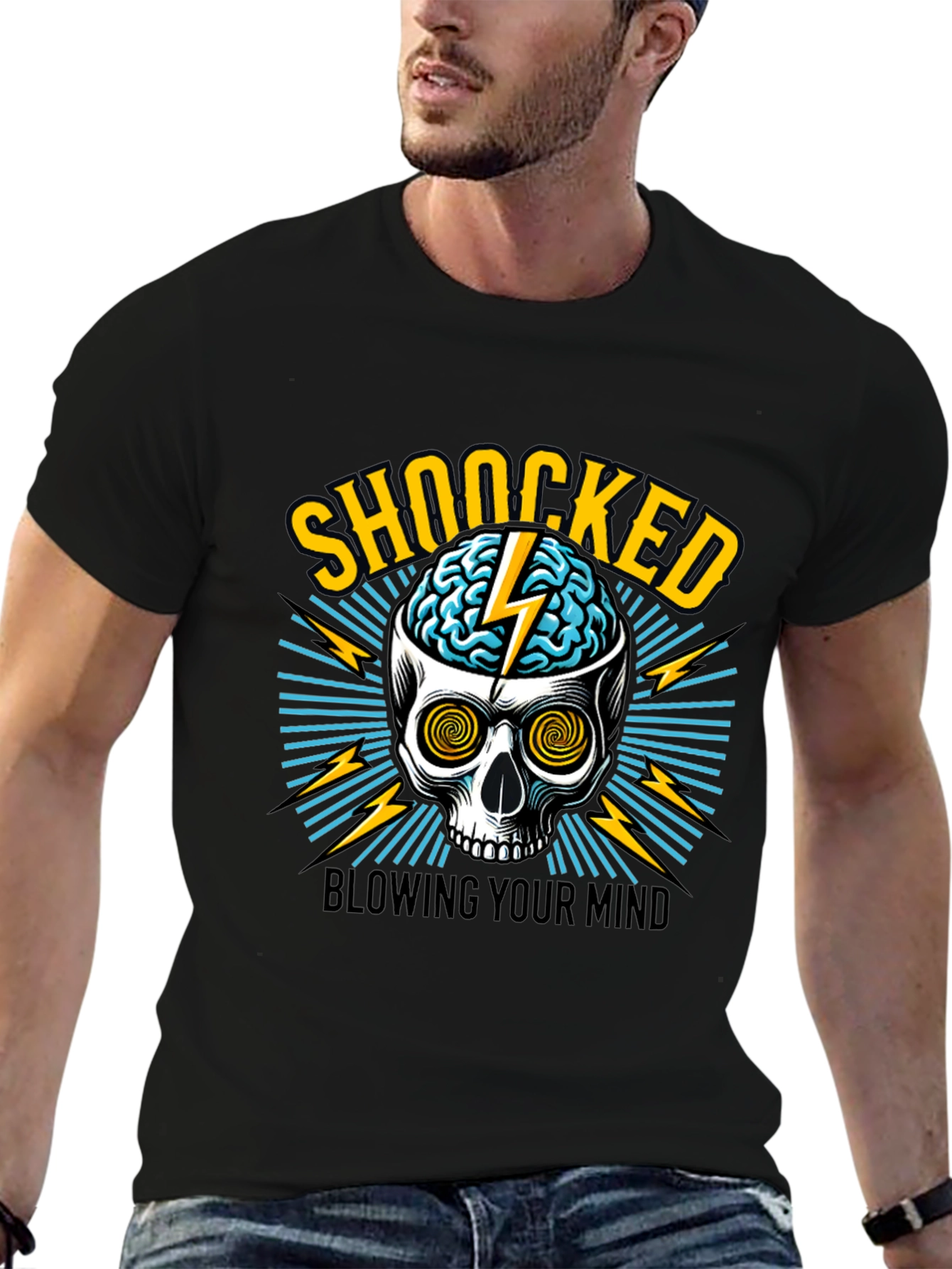 Shocked Skull Graphic Tee - Blow Your Mind!