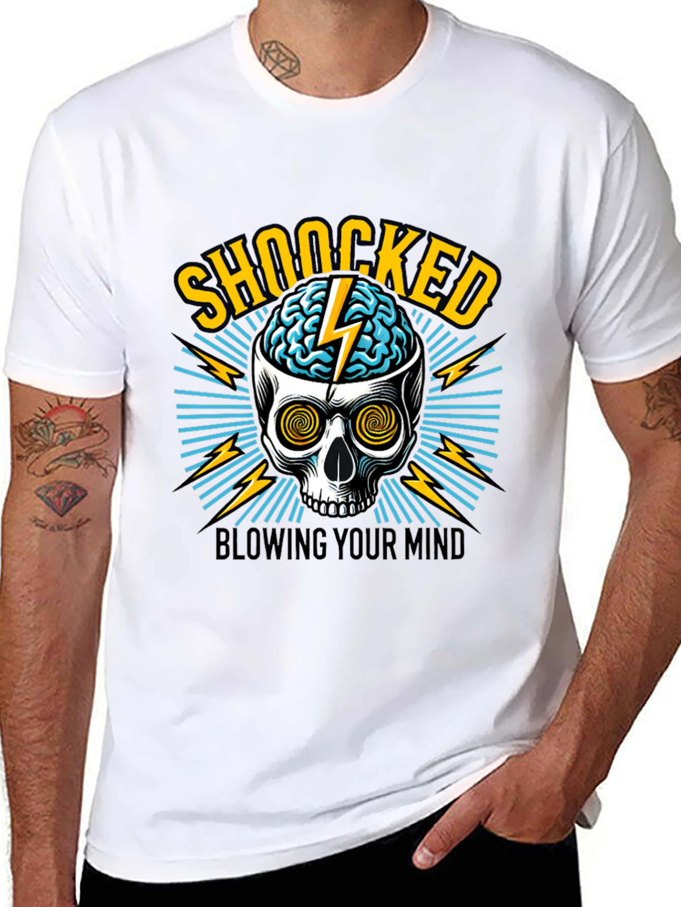 Shocked Skull Graphic Tee - Blow Your Mind!