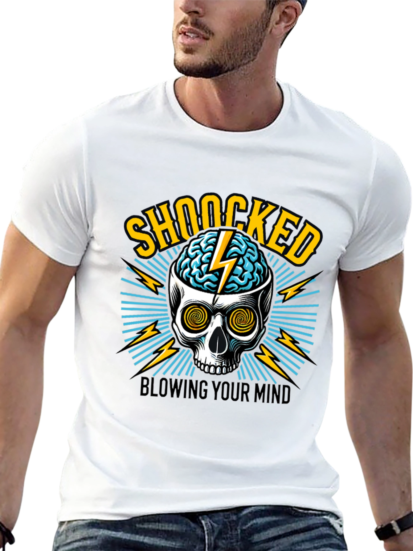 Shocked Skull Graphic Tee - Blow Your Mind!