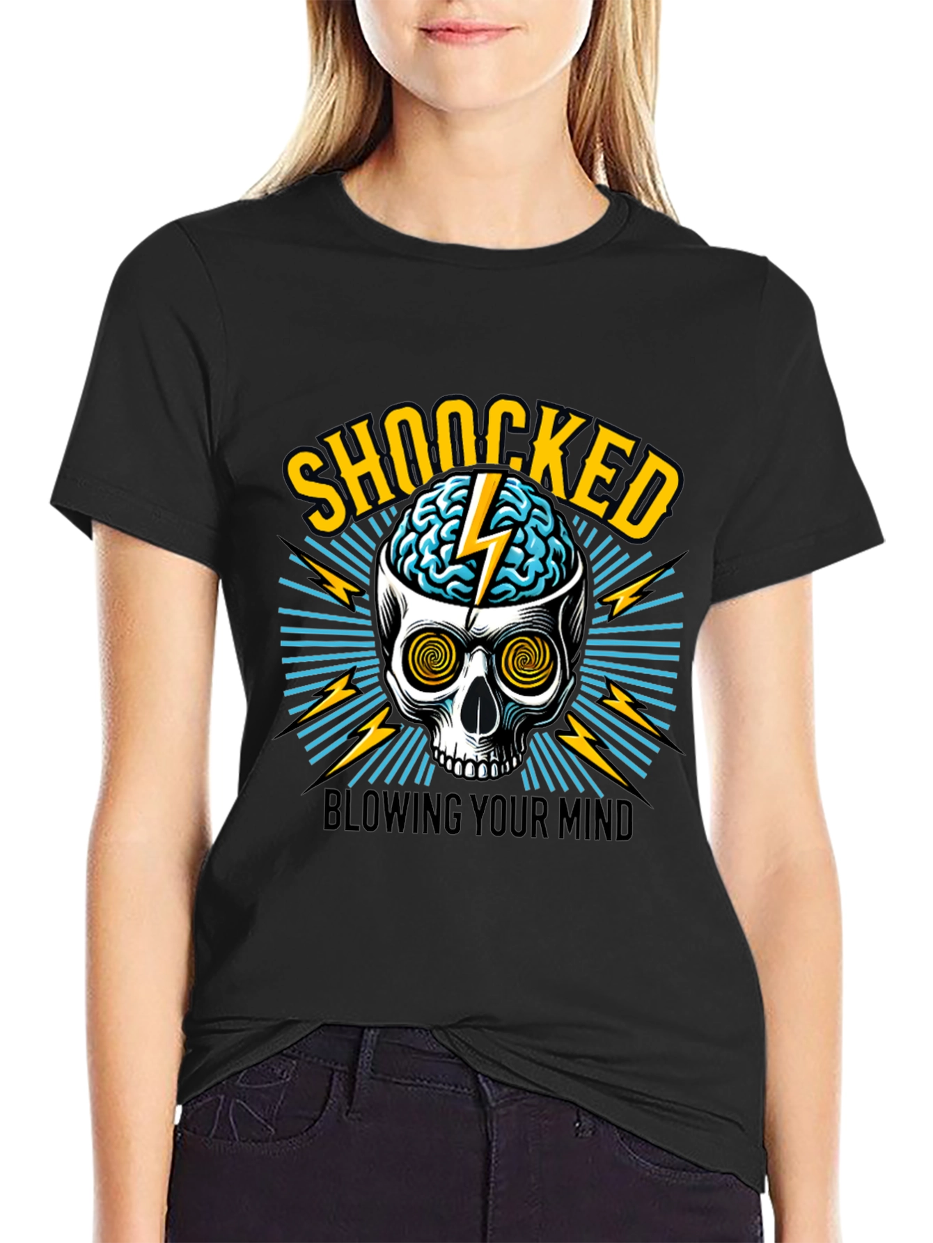Shocked Skull Graphic Tee - Blow Your Mind!