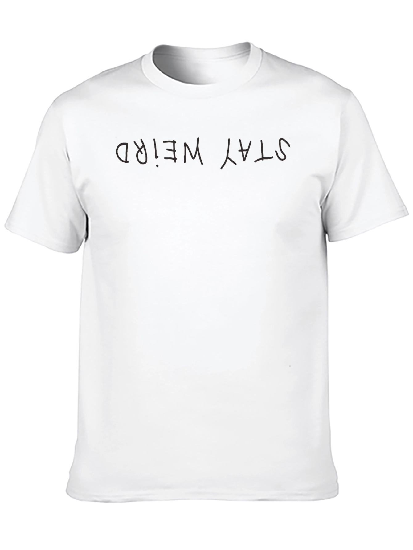 Stay Weird Black Graphic Tee Shirt