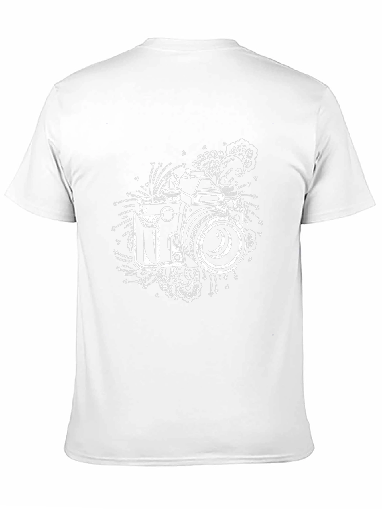 Retro Camera Graphic Print Black T-Shirt