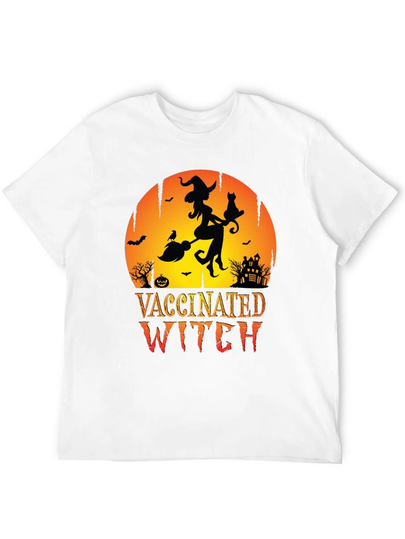 Vaccinated Witch Halloween T-Shirt