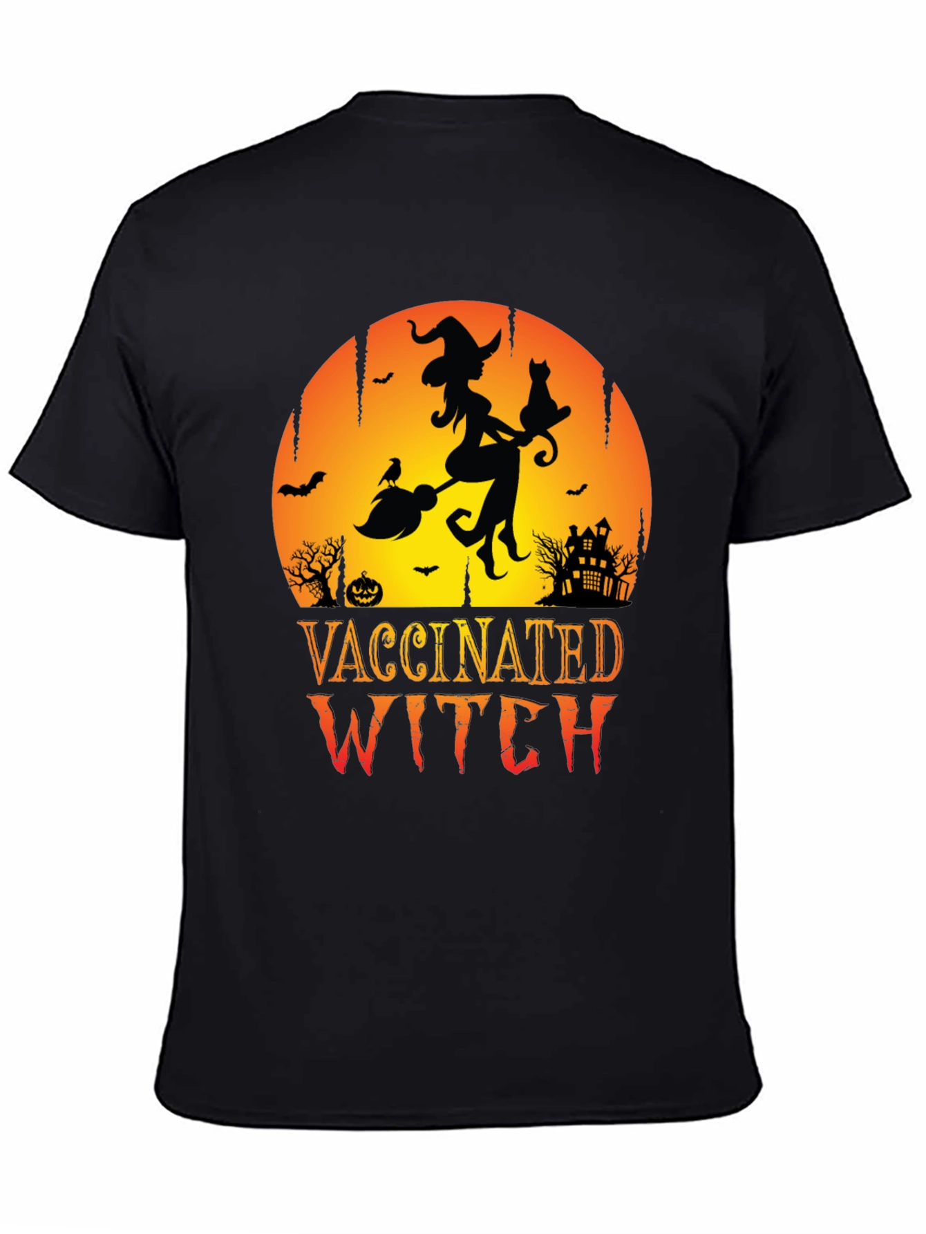 Vaccinated Witch Halloween T-Shirt