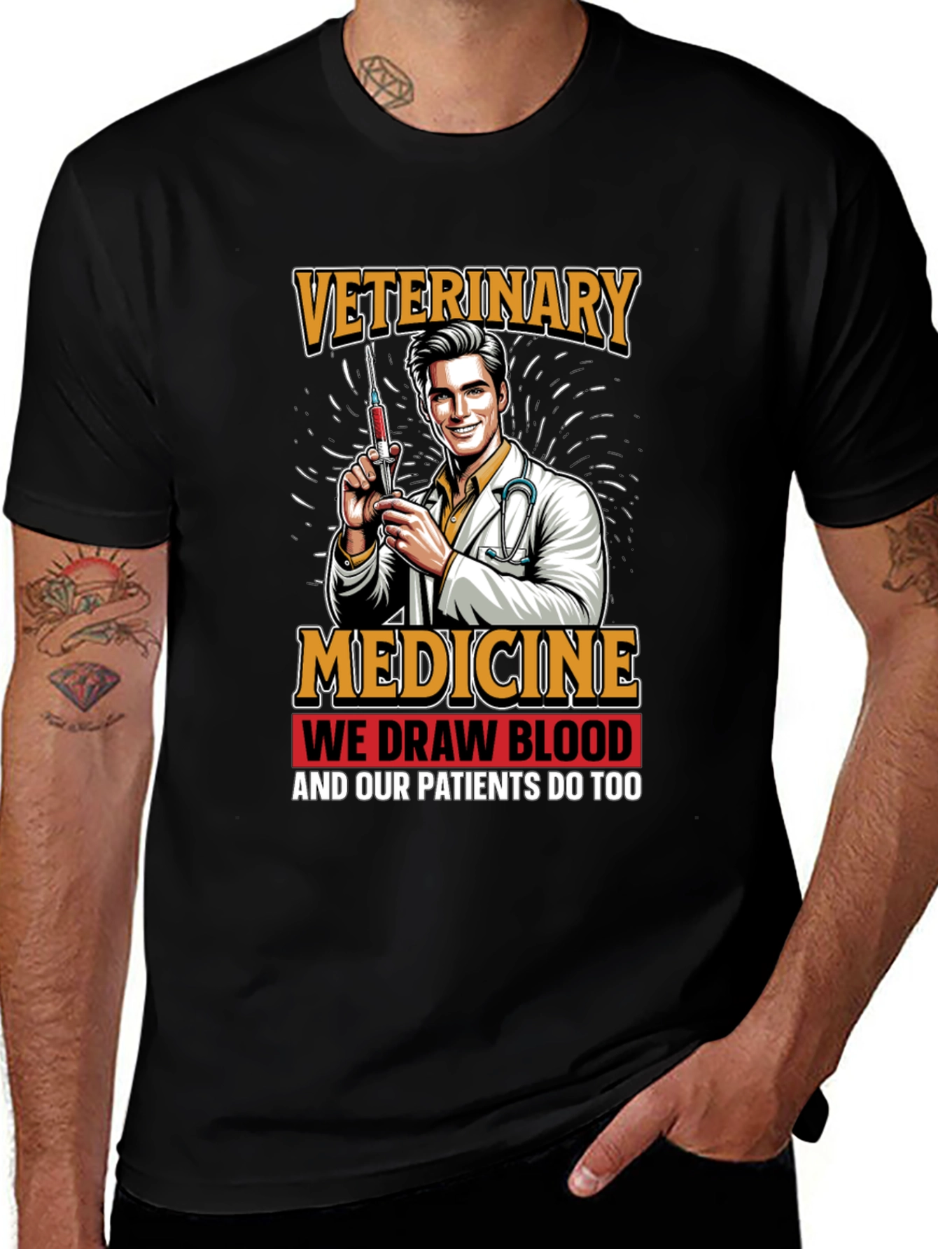 Veterinary Medicine We Draw Blood Graphic T-Shirt