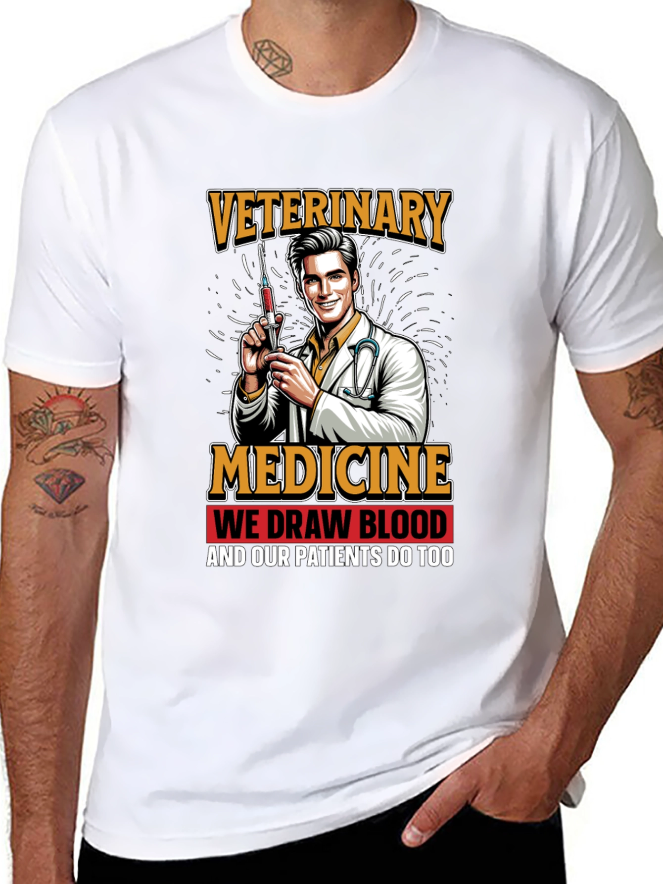 Veterinary Medicine We Draw Blood Graphic T-Shirt