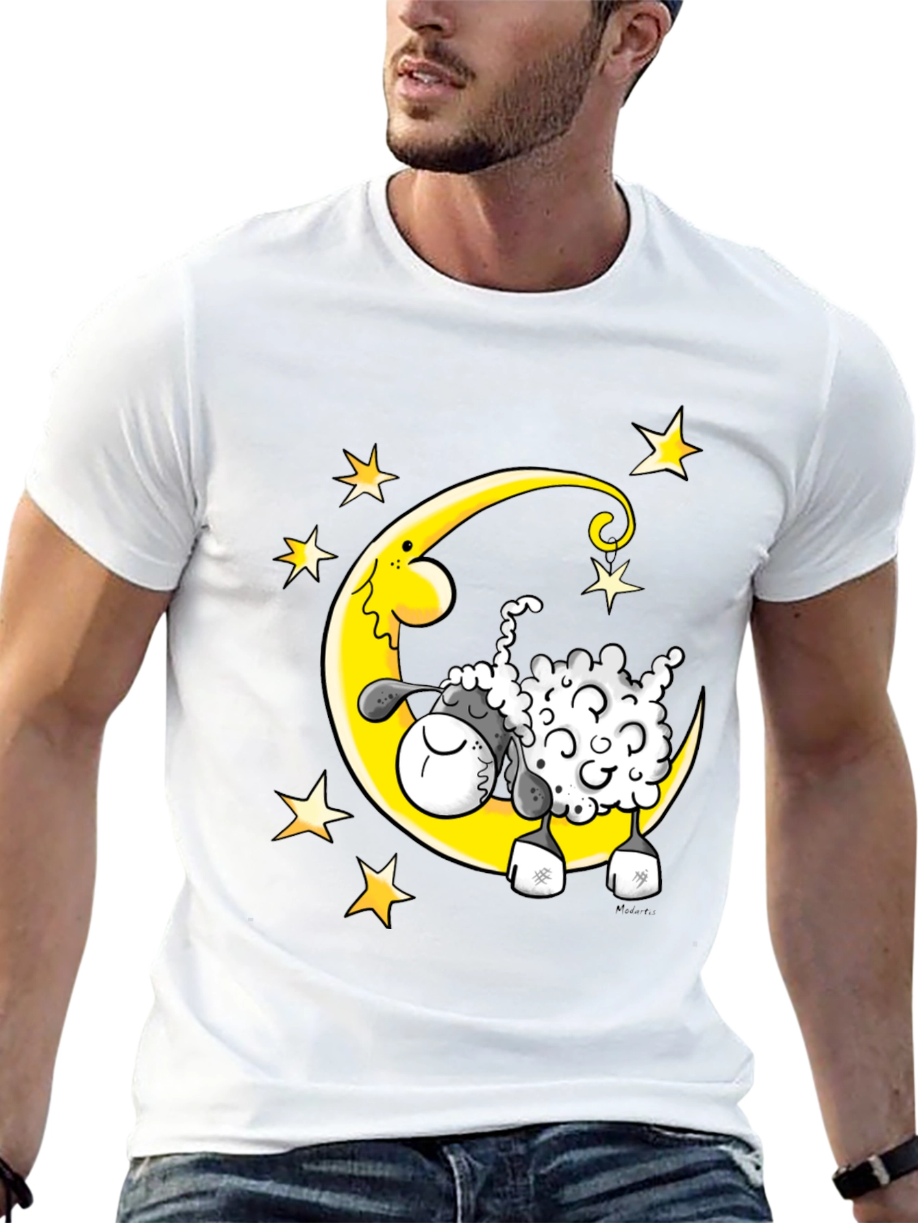 Dreamy Sheep T-Shirt - Moon and Stars Graphic Tee