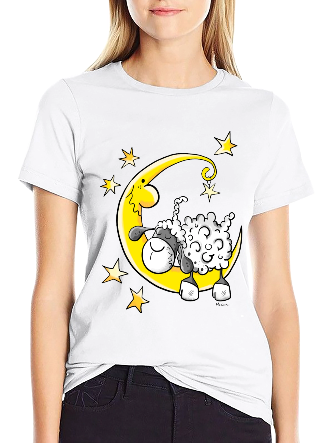 Dreamy Sheep T-Shirt - Moon and Stars Graphic Tee