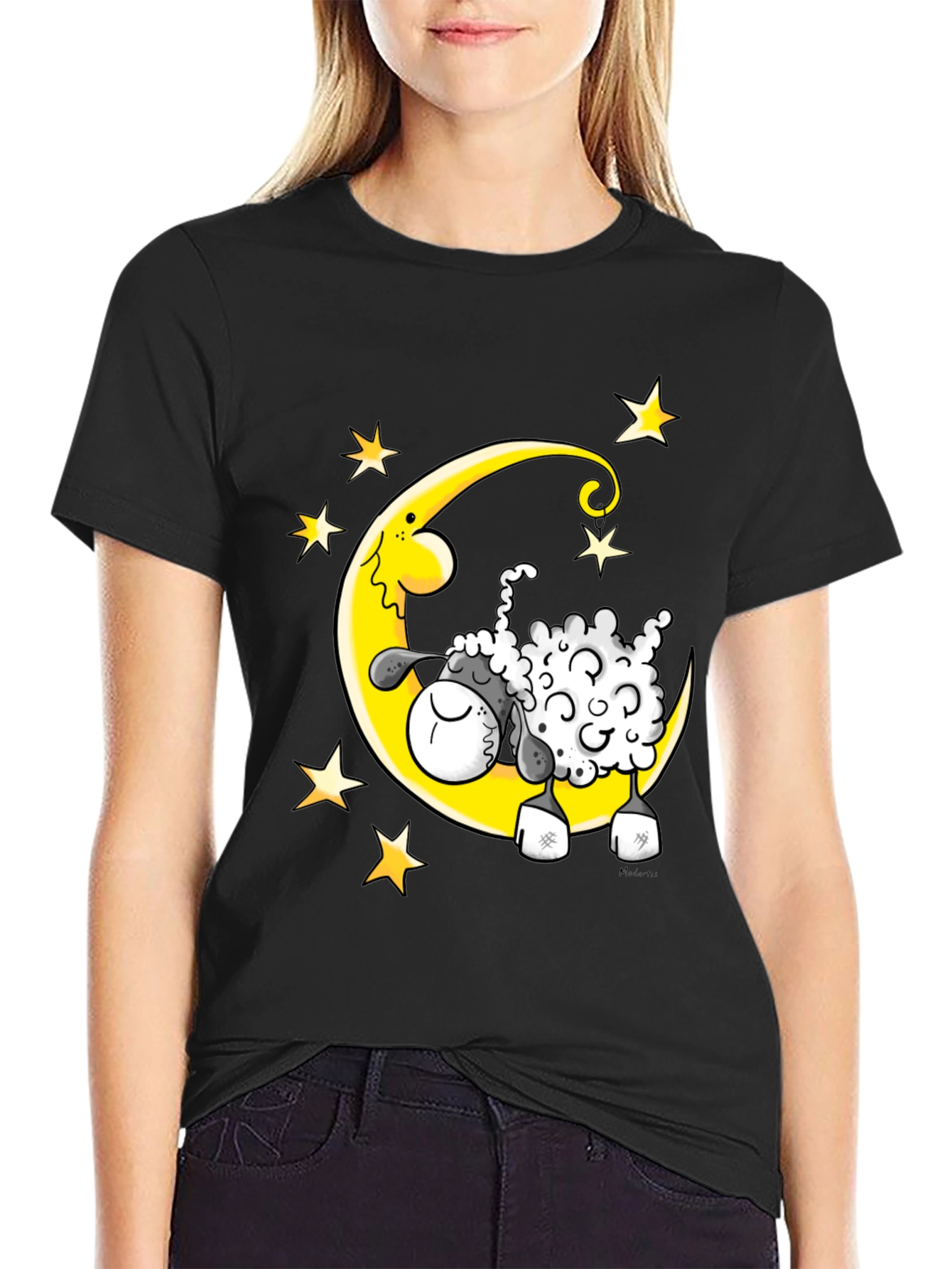 Dreamy Sheep T-Shirt - Moon and Stars Graphic Tee