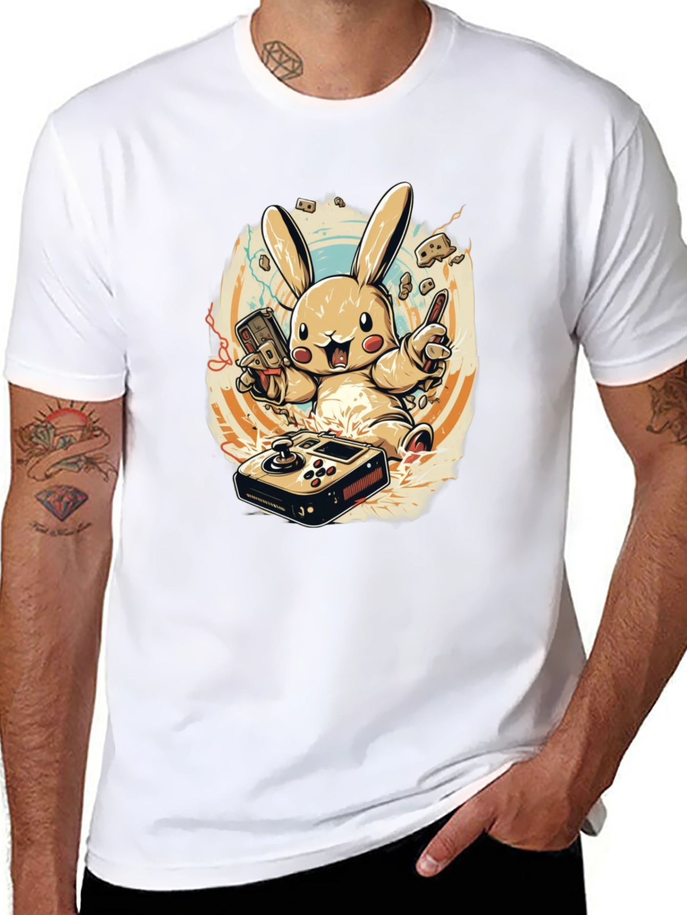 Gaming Bunny Graphic T-Shirt