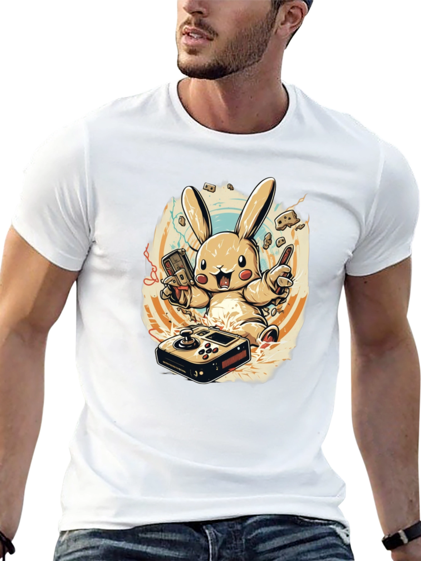 Gaming Bunny Graphic T-Shirt