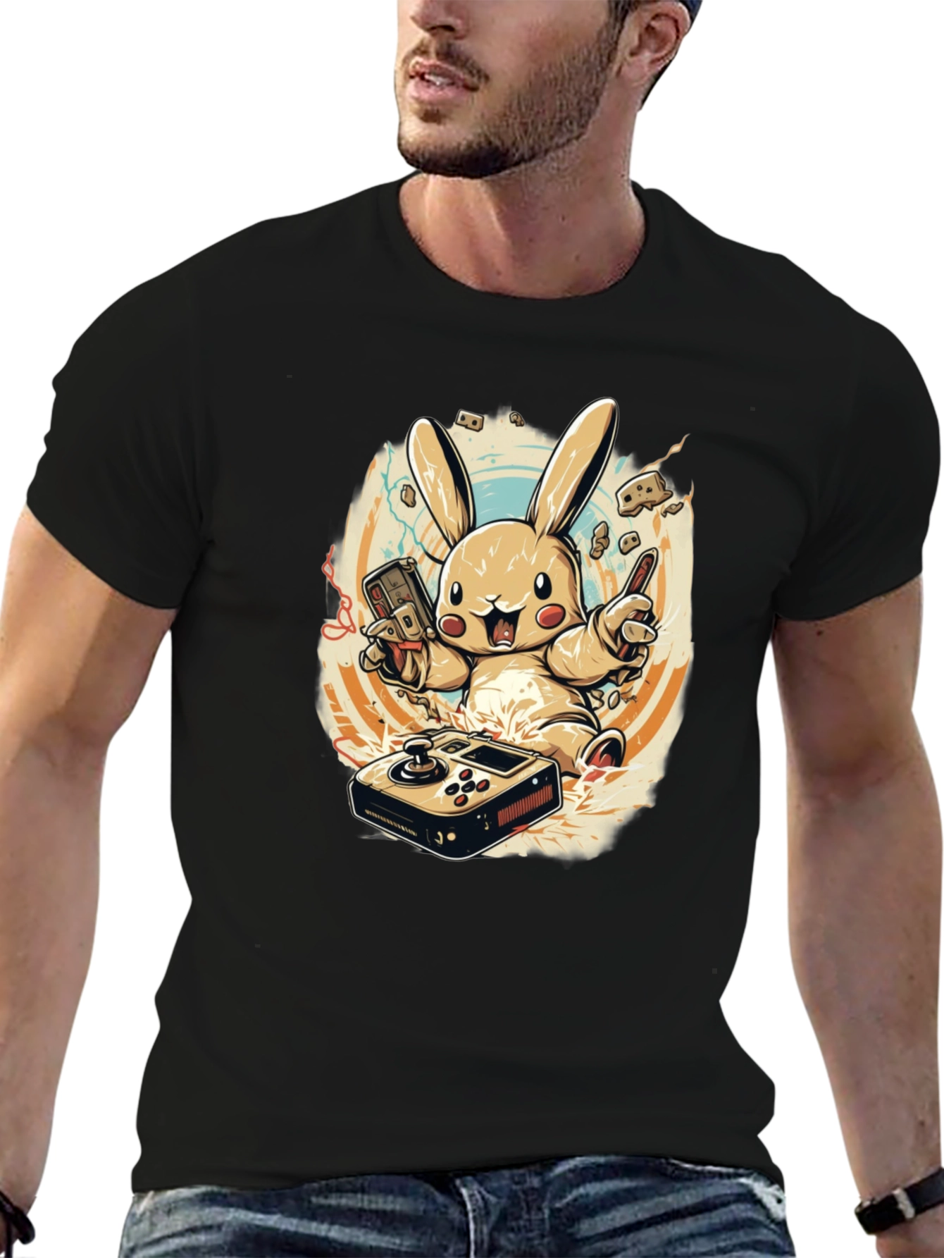 Gaming Bunny Graphic T-Shirt